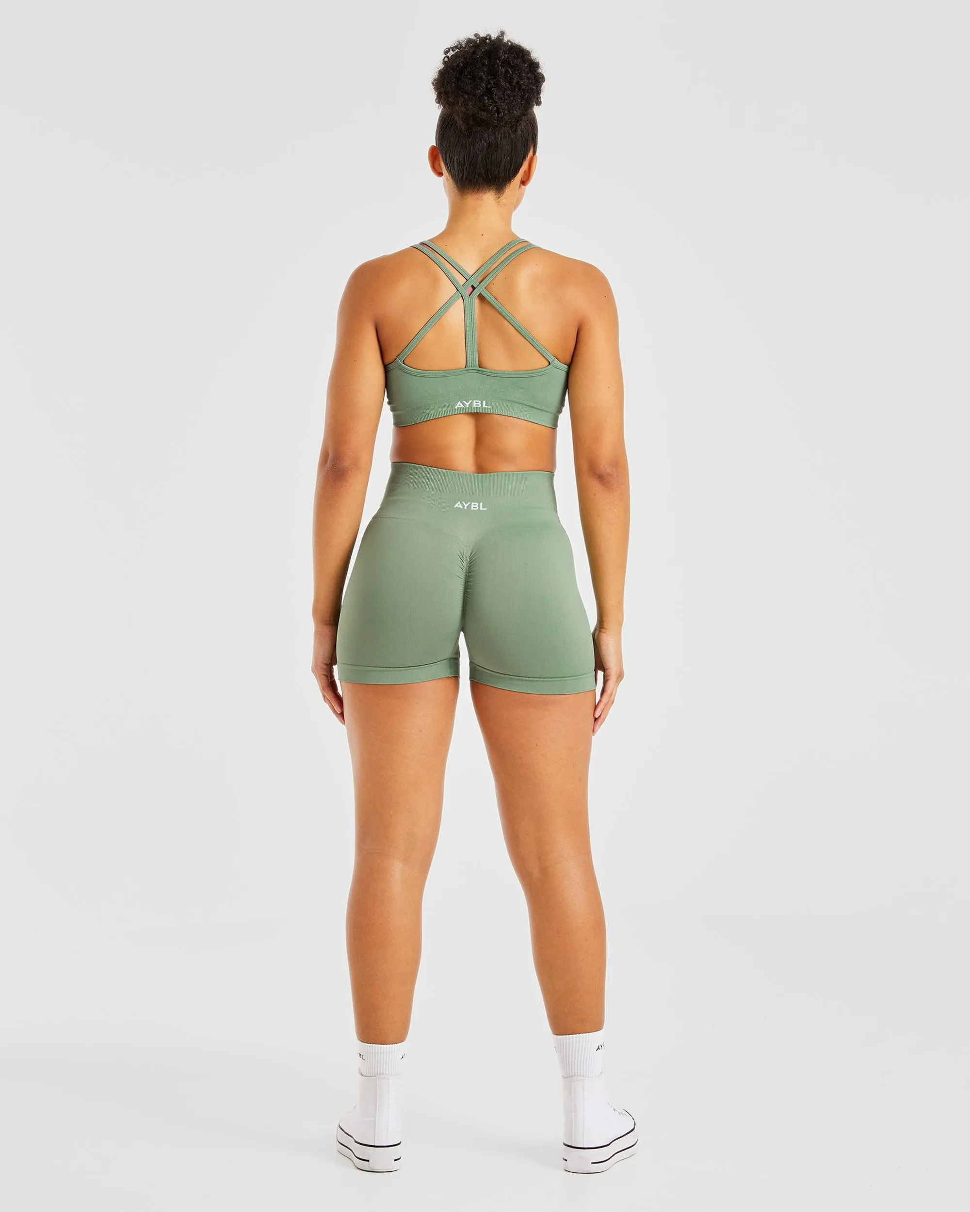 Power Seamless Sports Bra - Olive sold by AYBL product image thumbnail 4