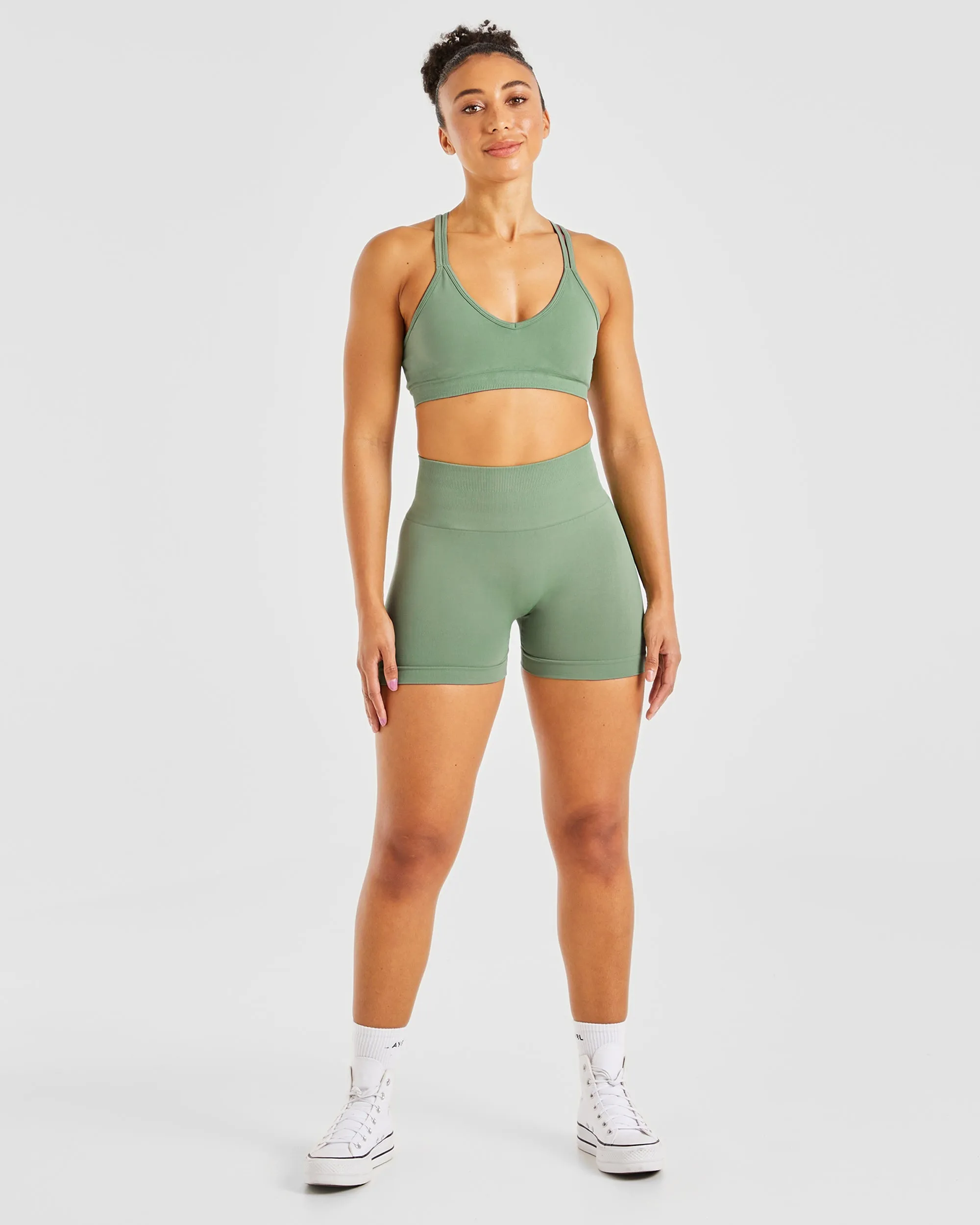 Power Seamless Sports Bra - Olive sold by AYBL product image thumbnail 3