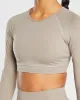 Staple Long Sleeve Crop Top - Muted Taupe sold by AYBL