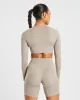 Staple Long Sleeve Crop Top - Muted Taupe sold by AYBL