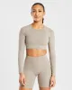 Staple Long Sleeve Crop Top - Muted Taupe sold by AYBL