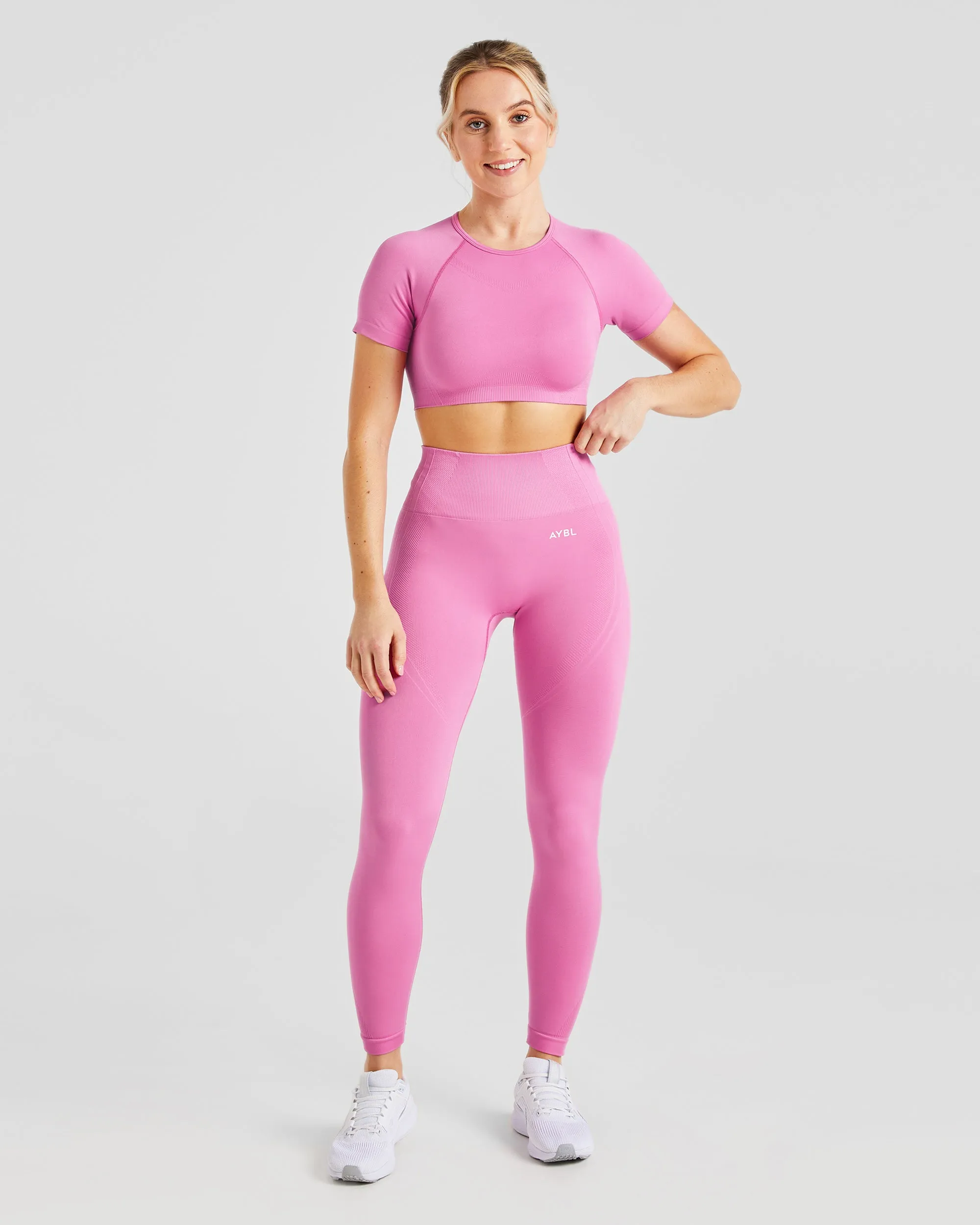 Balance V3 Seamless Crop Top - Bubblegum Pink sold by AYBL product image thumbnail 3