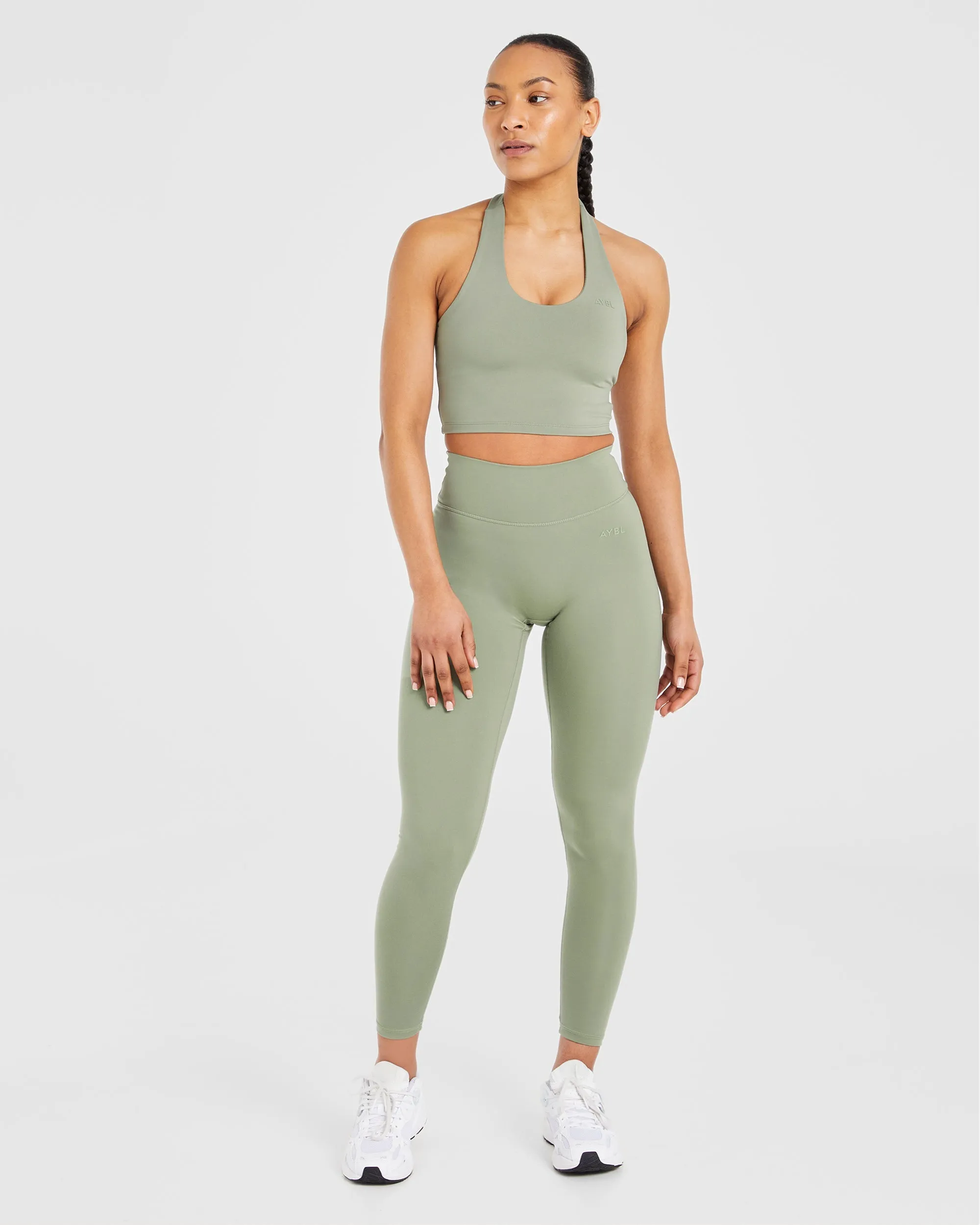 Staple Halterneck Crop Top - Olive Green sold by AYBL product image thumbnail 3