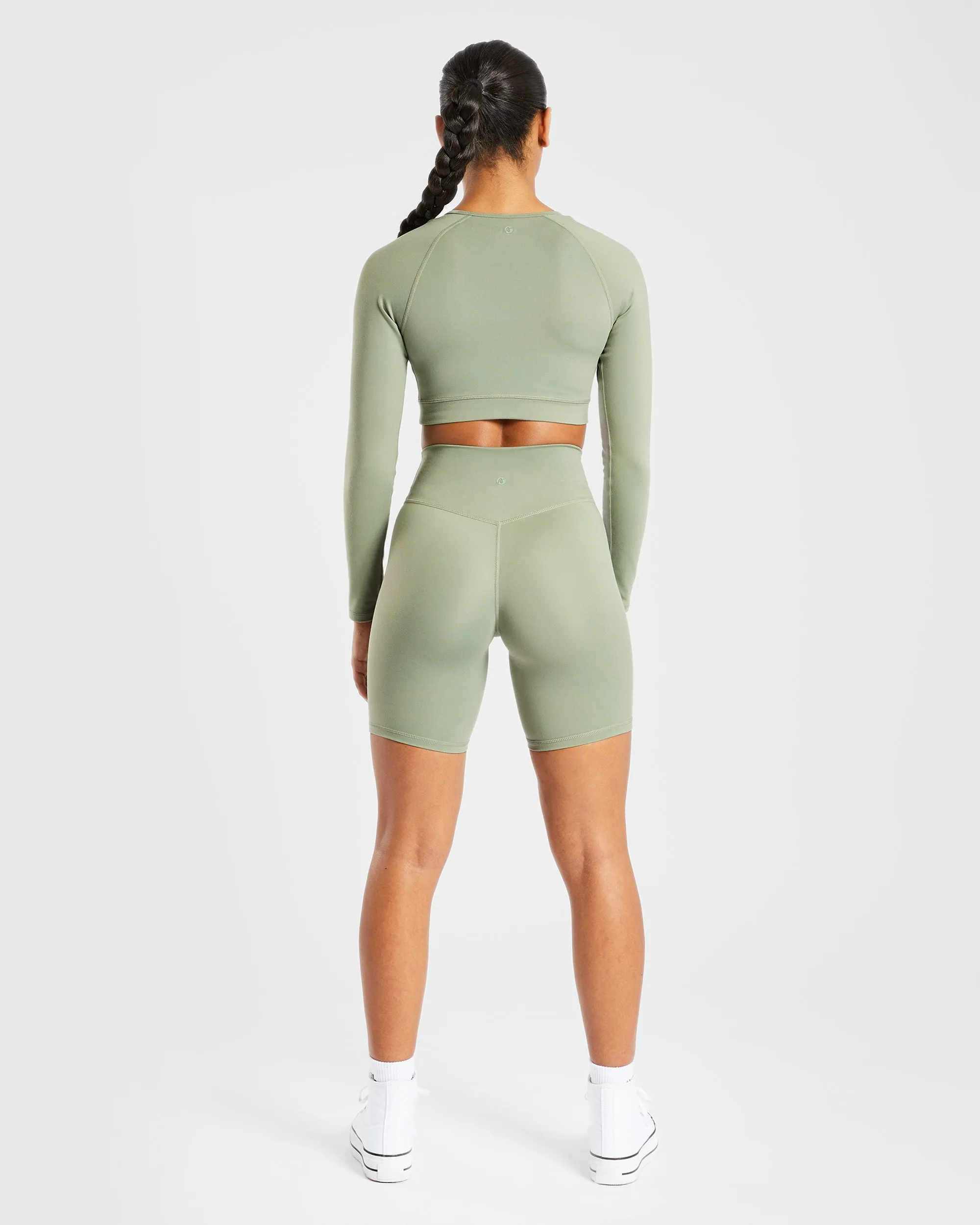 Staple Long Sleeve Crop Top - Olive Green sold by AYBL product image thumbnail 4