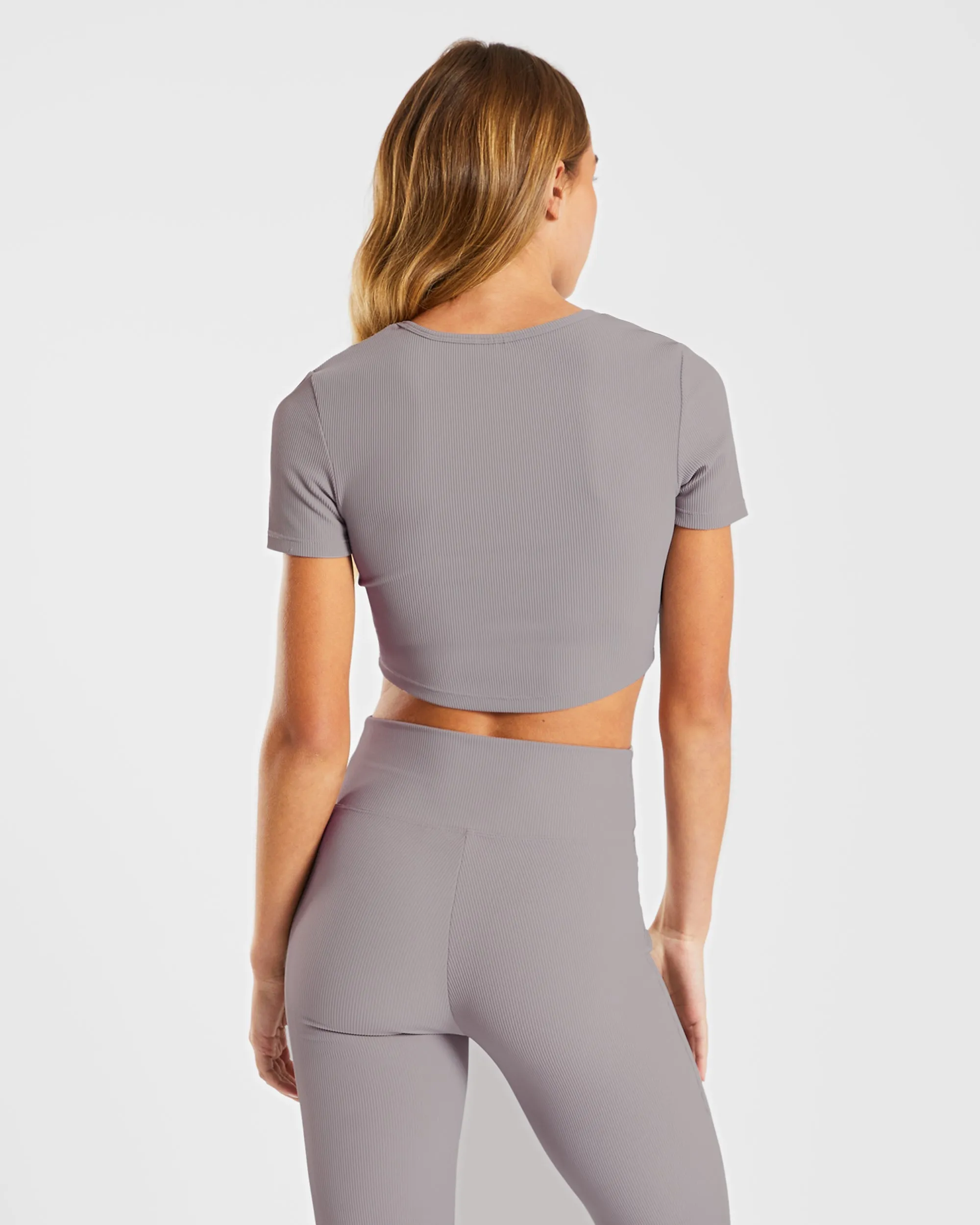 Sculpt Ribbed Crop Top - Fog Grey sold by AYBL product image thumbnail 2