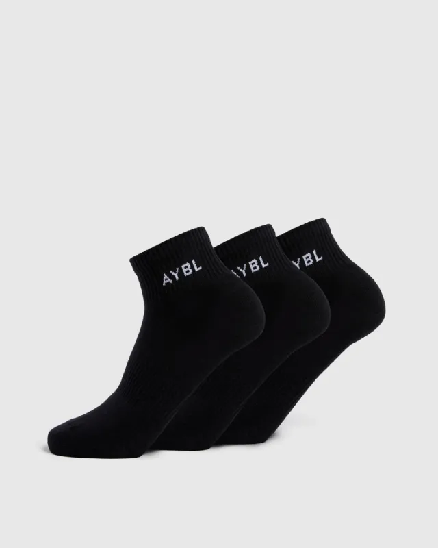 Everyday Ankle Socks (3 Pack) - Black sold by AYBL
