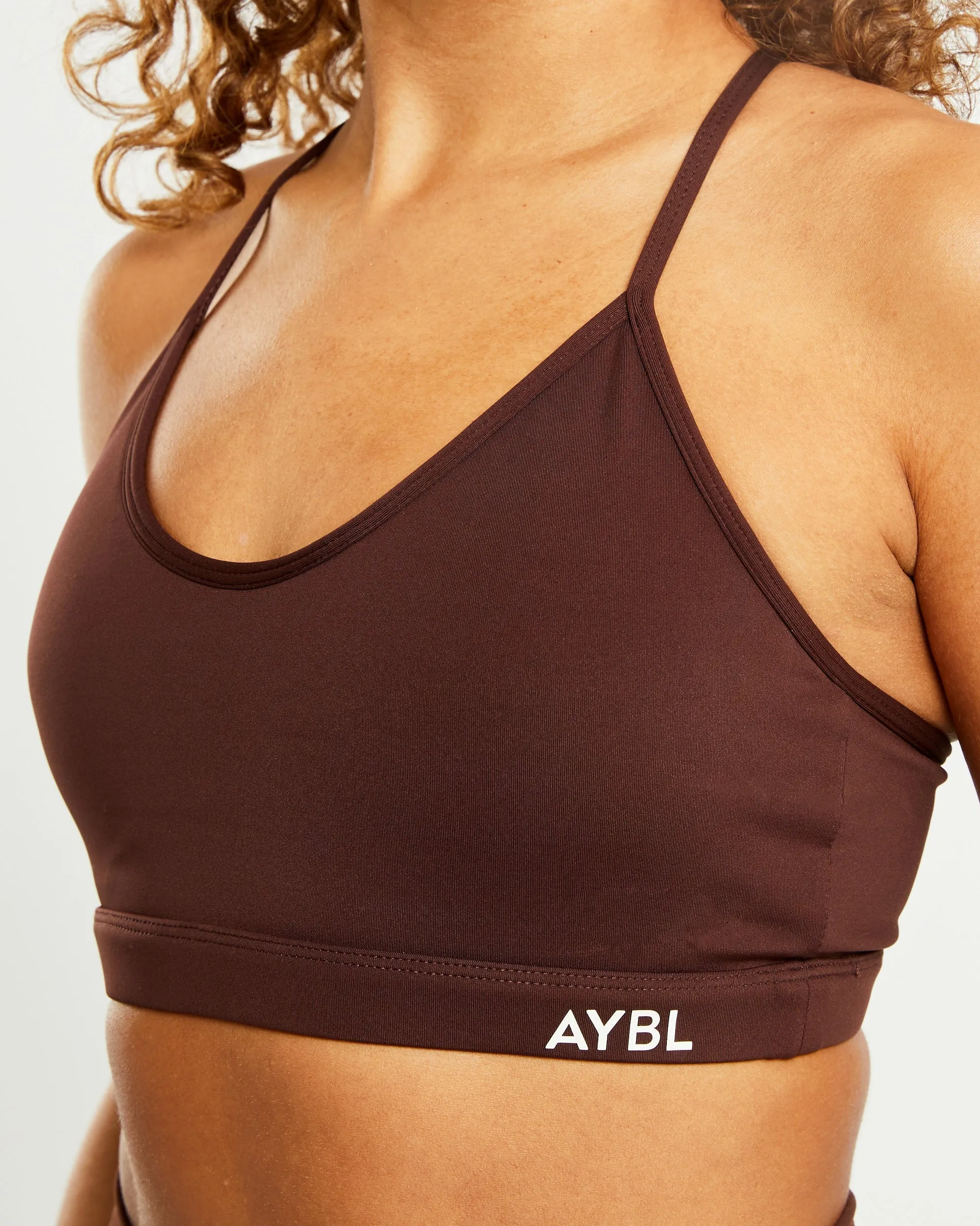 Essential V Neck Sports Bra - Chocolate Brown sold by AYBL product image thumbnail 5