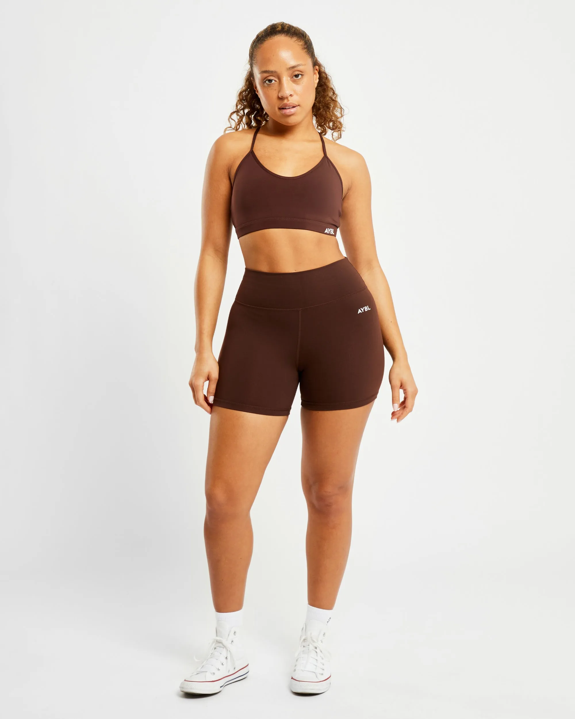 Essential V Neck Sports Bra - Chocolate Brown sold by AYBL product image thumbnail 3