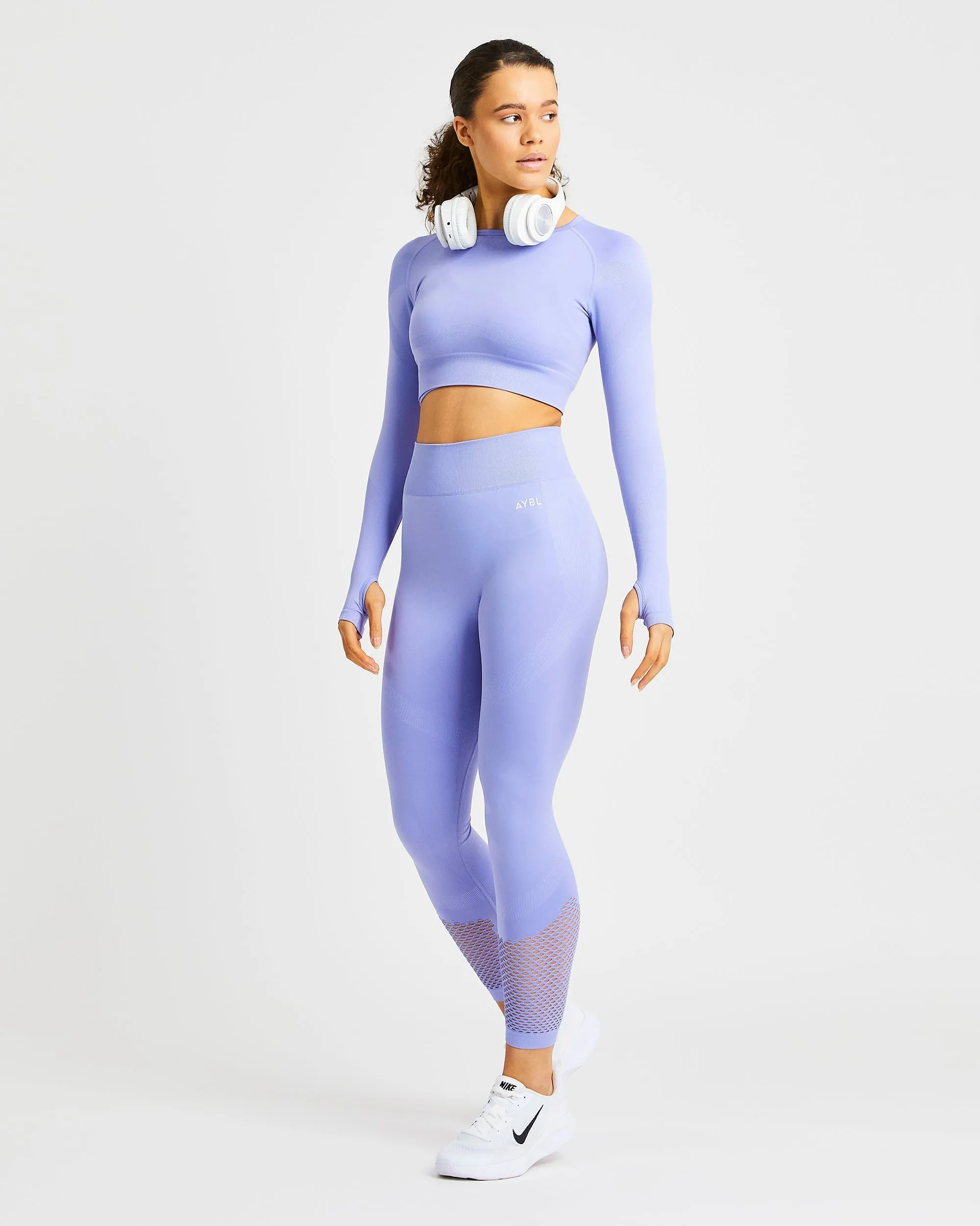 Reform Seamless Long Sleeve Crop Top - Iris Purple sold by AYBL product image thumbnail 5