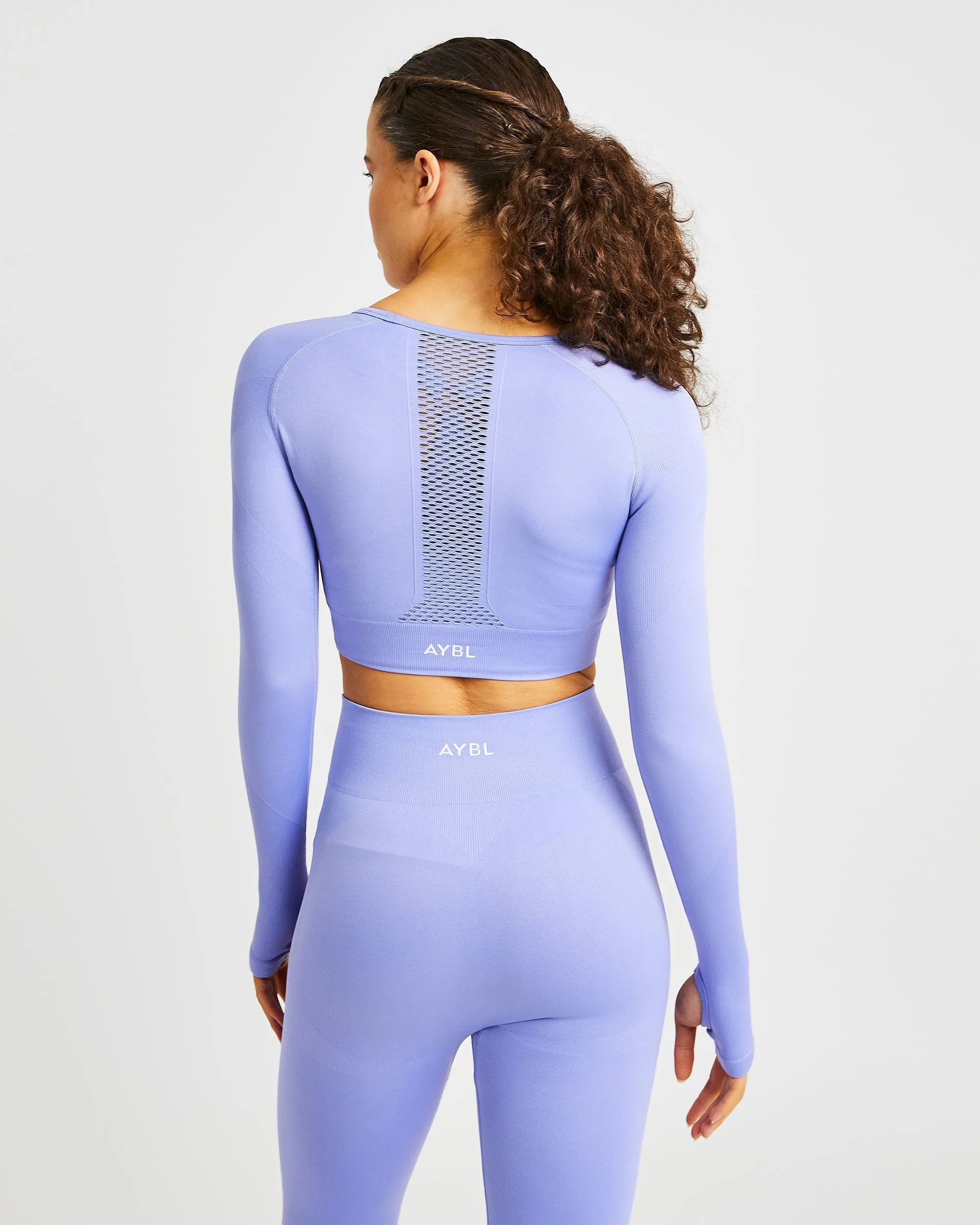 Reform Seamless Long Sleeve Crop Top - Iris Purple sold by AYBL product image thumbnail 2