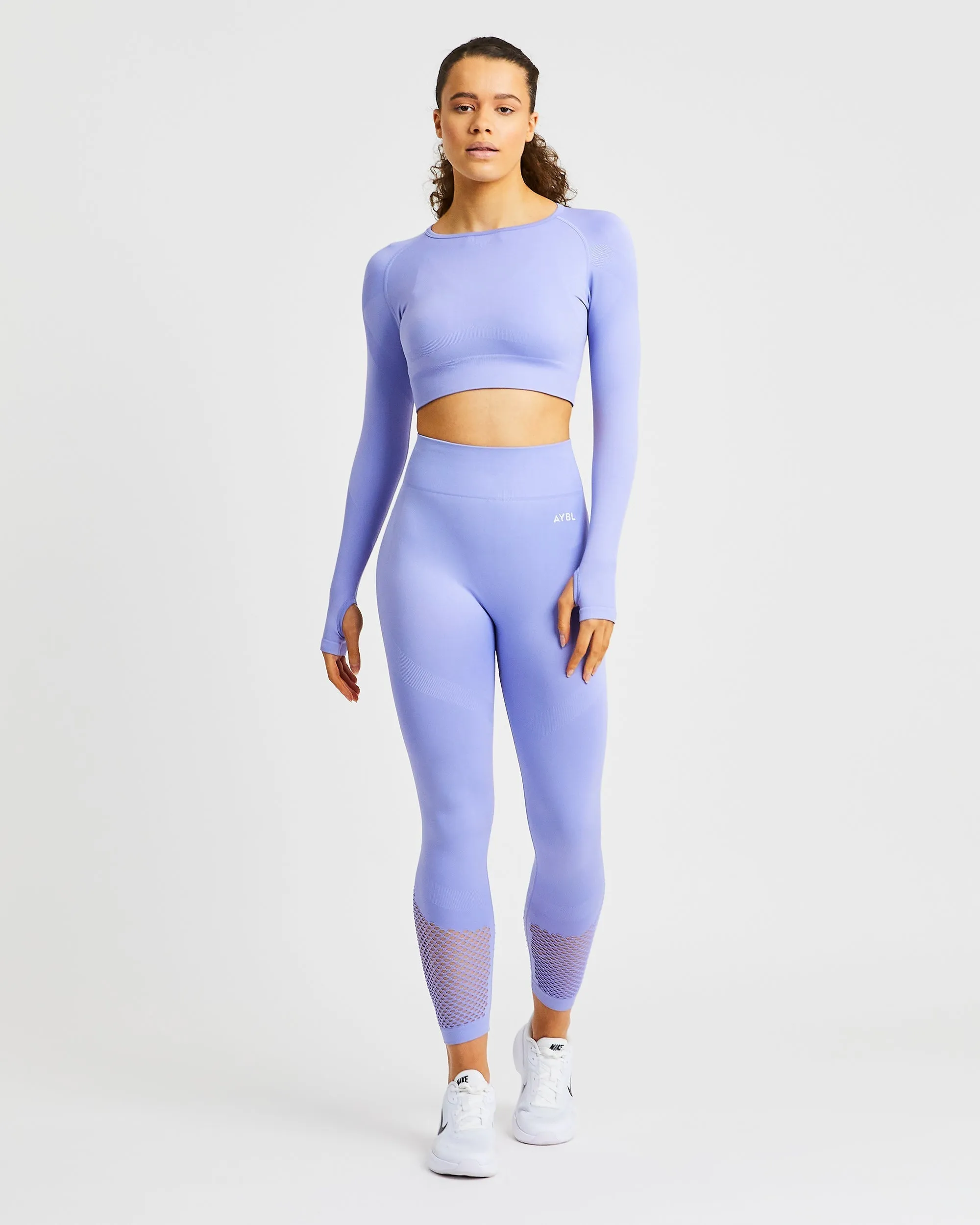 Reform Seamless Long Sleeve Crop Top - Iris Purple sold by AYBL product image thumbnail 3