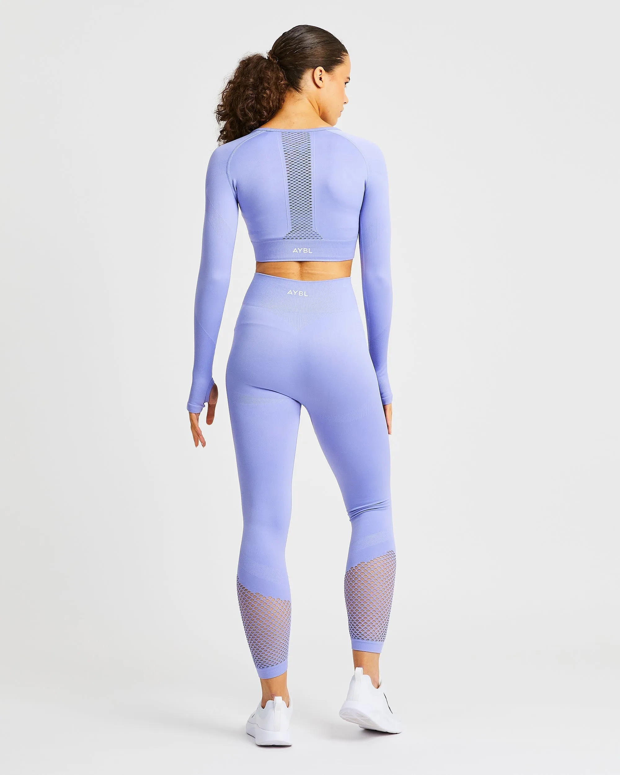 Reform Seamless Long Sleeve Crop Top - Iris Purple sold by AYBL product image thumbnail 4