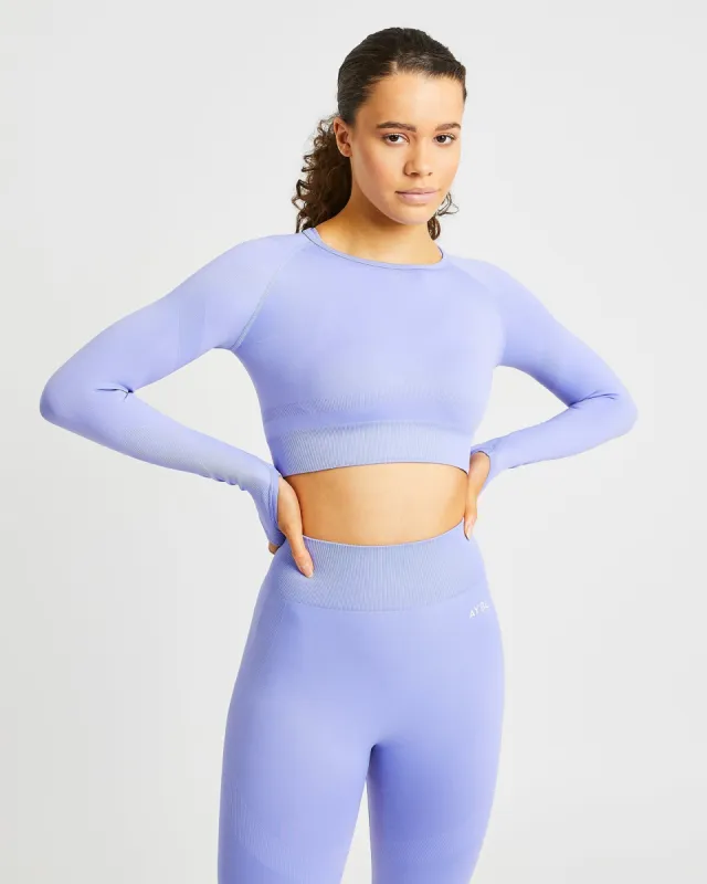 Reform Seamless Long Sleeve Crop Top - Iris Purple sold by AYBL