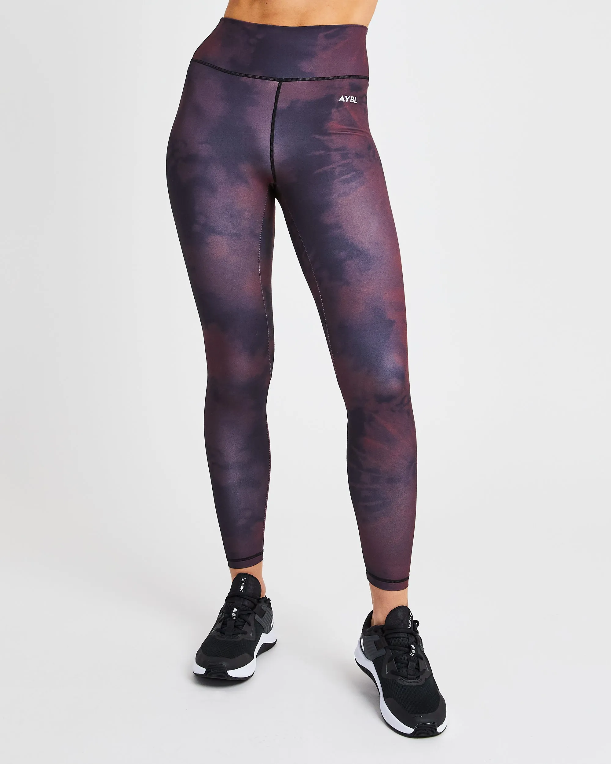 Core Leggings - Fire Red Tie Dye sold by AYBL