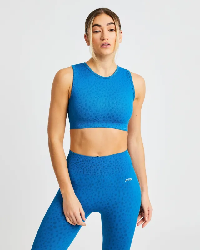 Evolve Speckle Seamless Crop Vest - Blue sold by AYBL