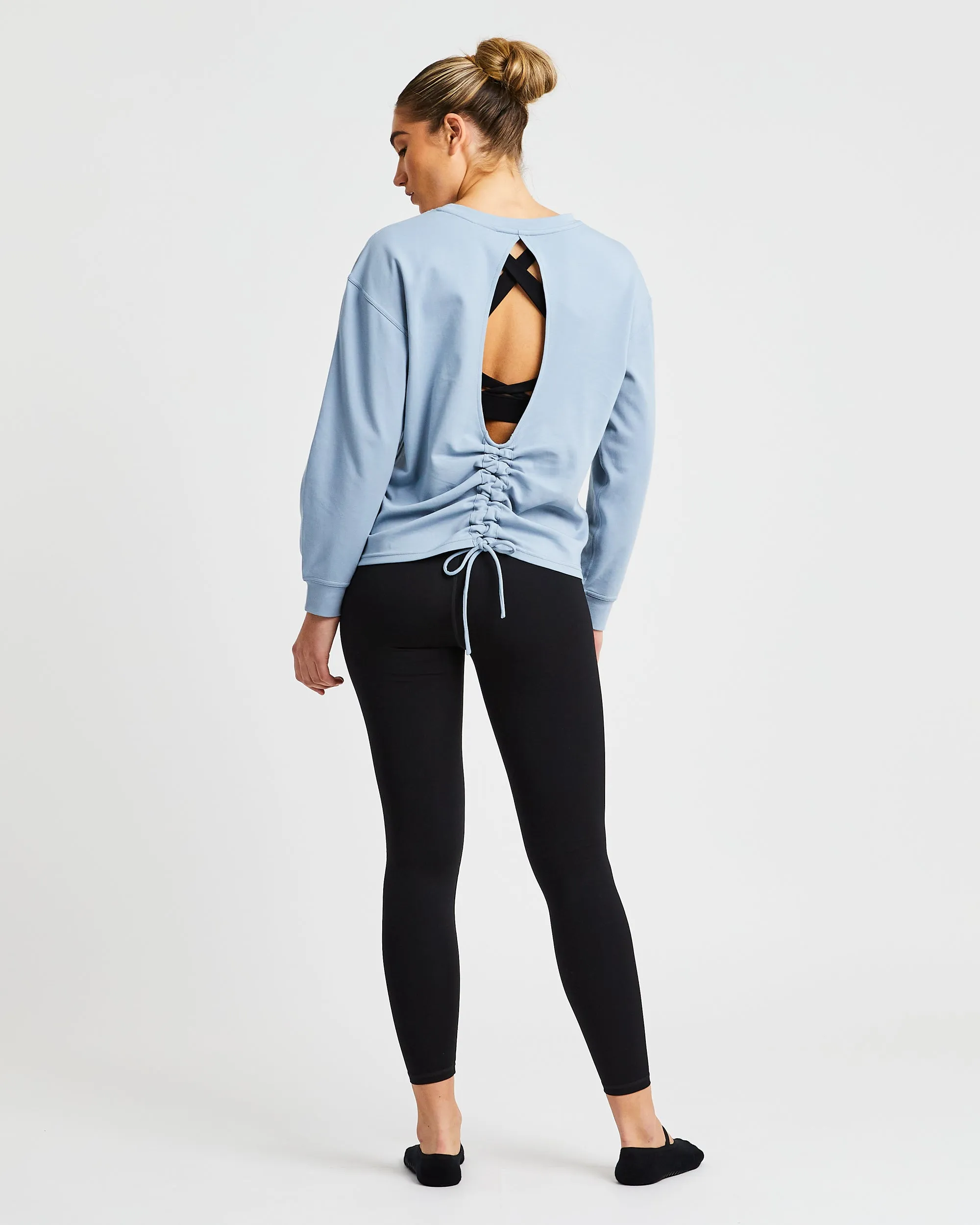 Essence Drawcord Jumper - Washed Blue sold by AYBL product image thumbnail 4