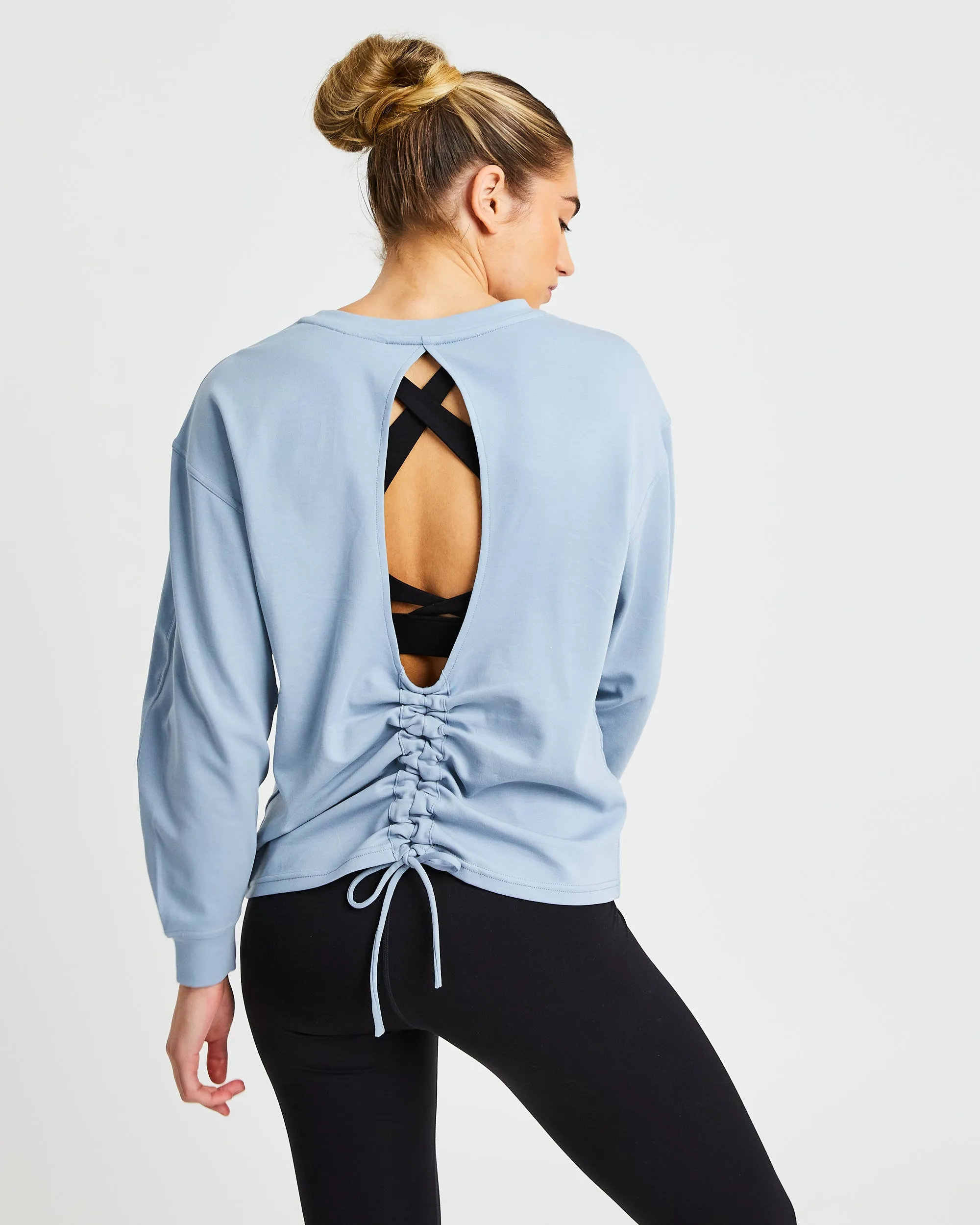 Essence Drawcord Jumper - Washed Blue sold by AYBL product image thumbnail 2