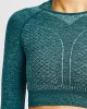 Impact Seamless Long Sleeve Crop Top - Green sold by AYBL