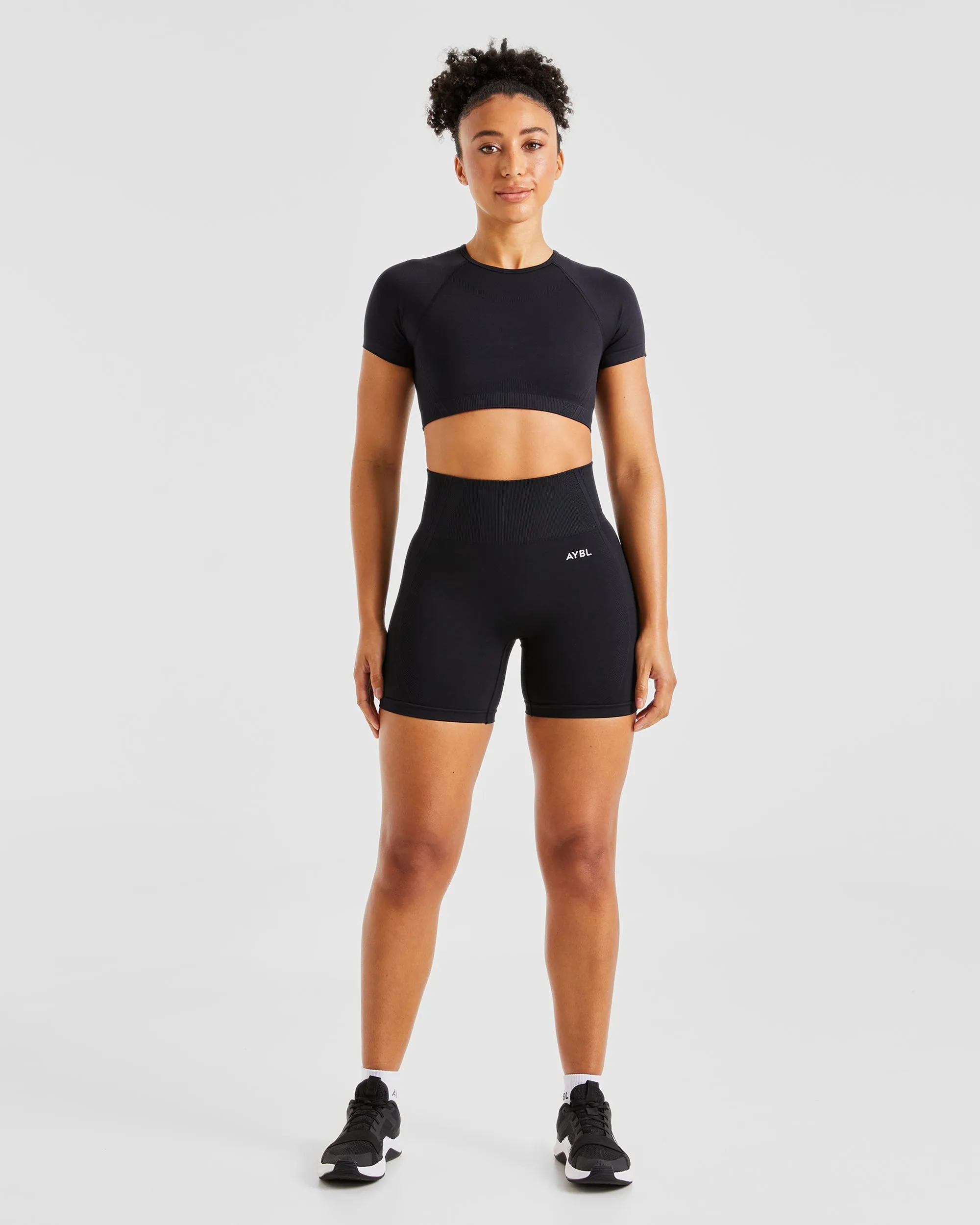 Balance V3 Seamless Crop Top - Black sold by AYBL product image thumbnail 3