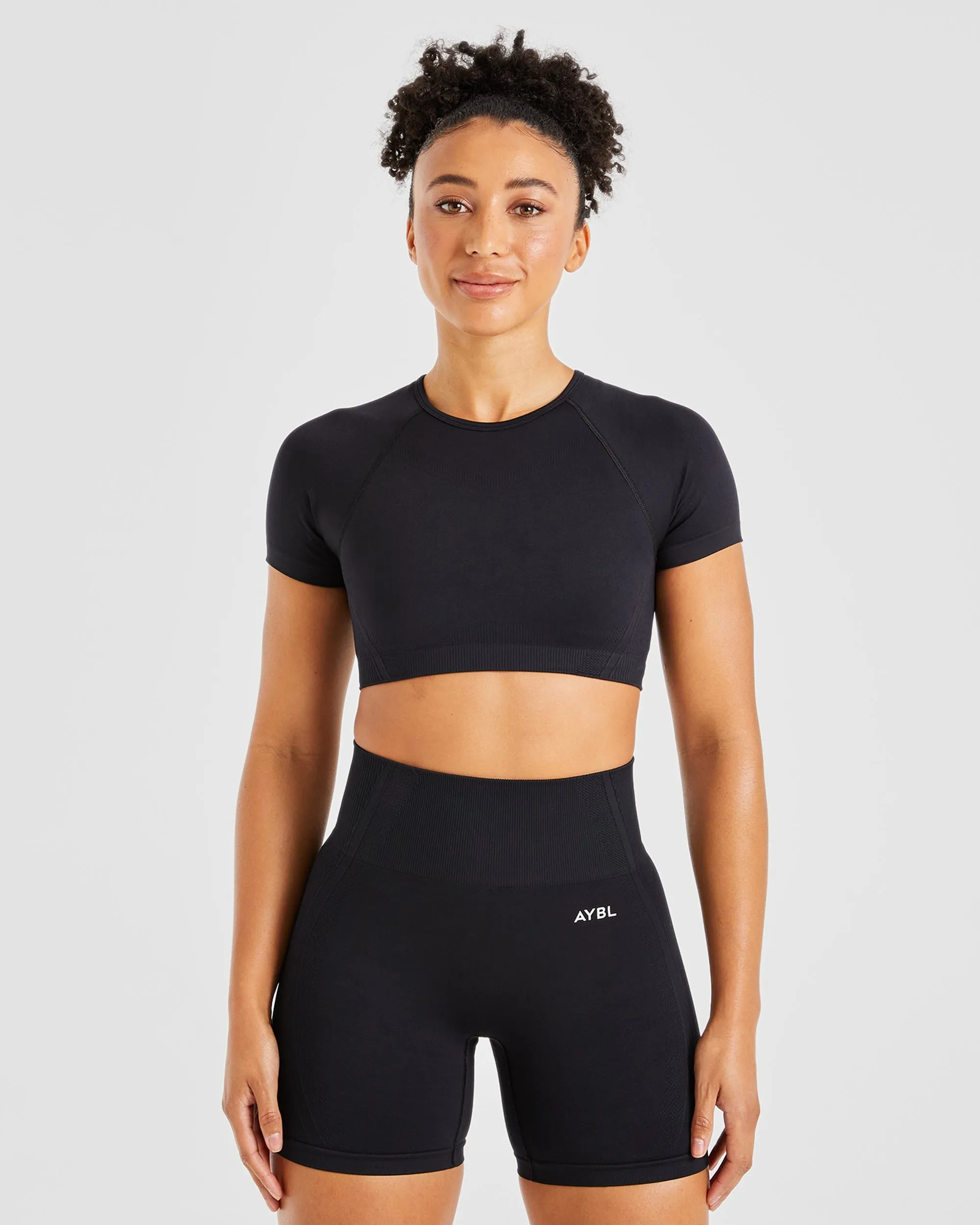 Balance V3 Seamless Crop Top - Black sold by AYBL