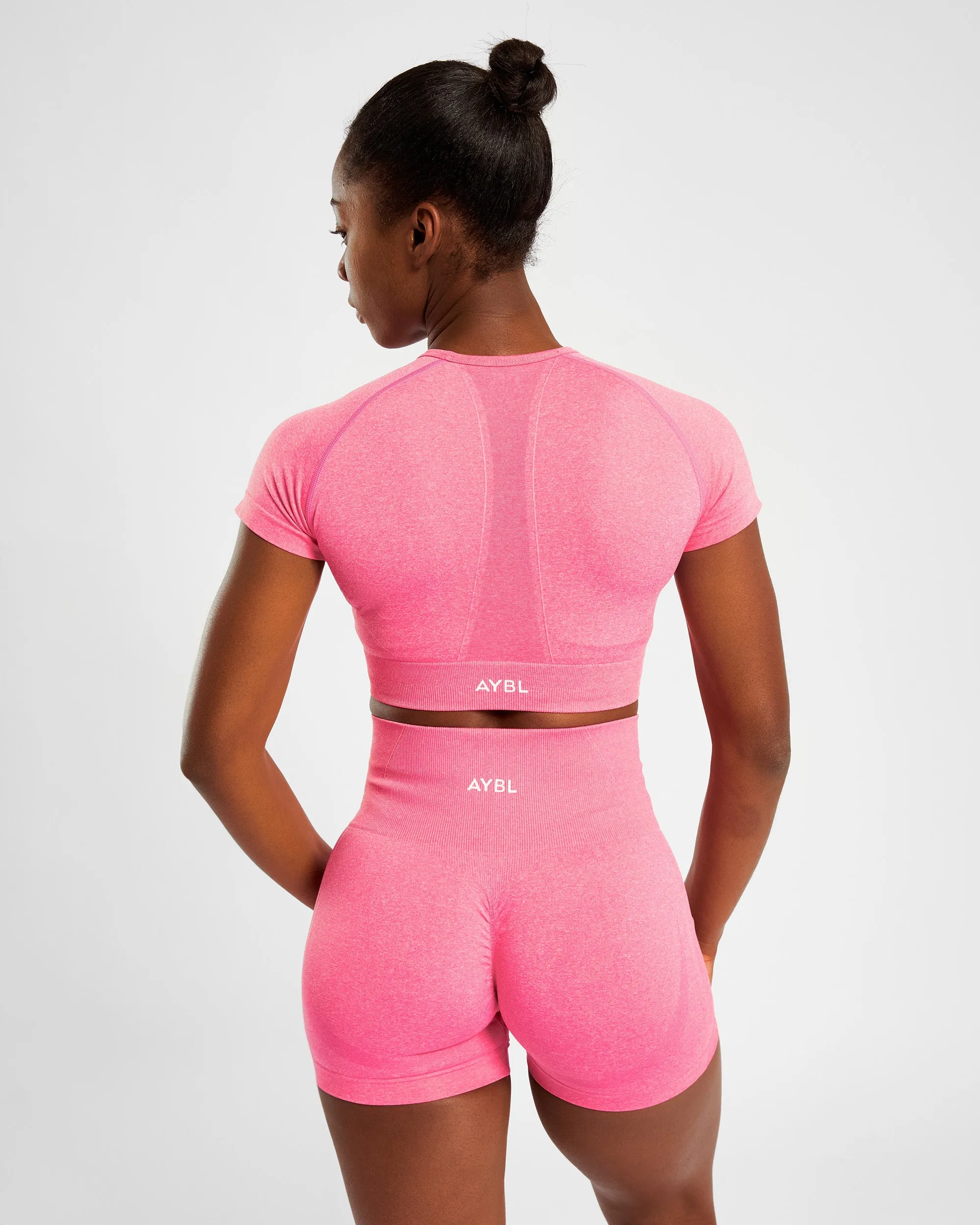 Empower Seamless Crop Top - Pink Marl sold by AYBL product image thumbnail 2