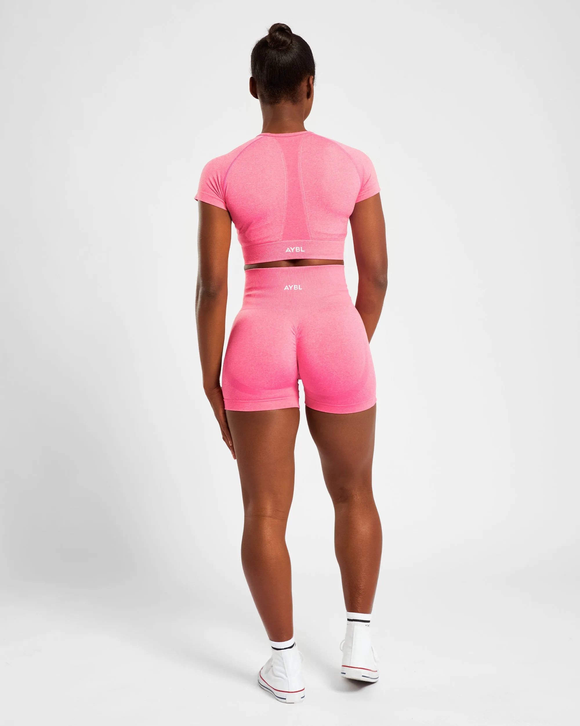 Empower Seamless Crop Top - Pink Marl sold by AYBL product image thumbnail 4