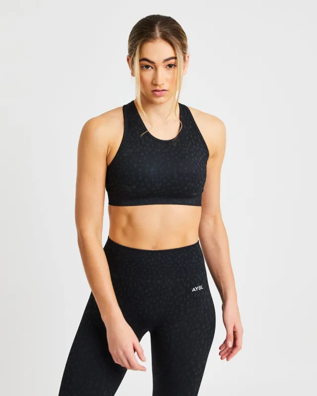 Evolve Speckle Seamless Sports Bra - Black sold by AYBL