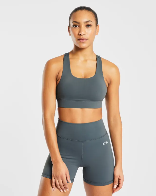 Core Sports Bra - Asphalt Grey sold by AYBL