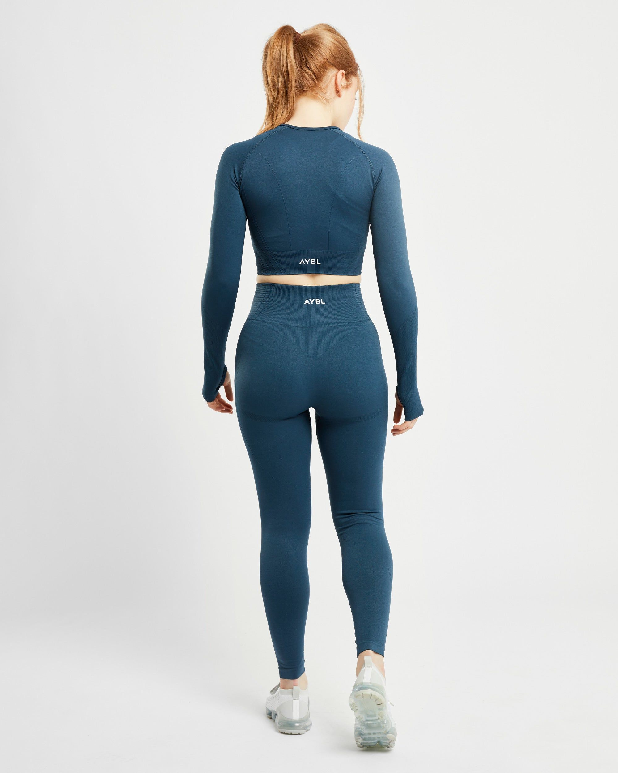 Balance V2 Seamless Long Sleeve Crop Top - Marine Blue sold by AYBL product image thumbnail 4