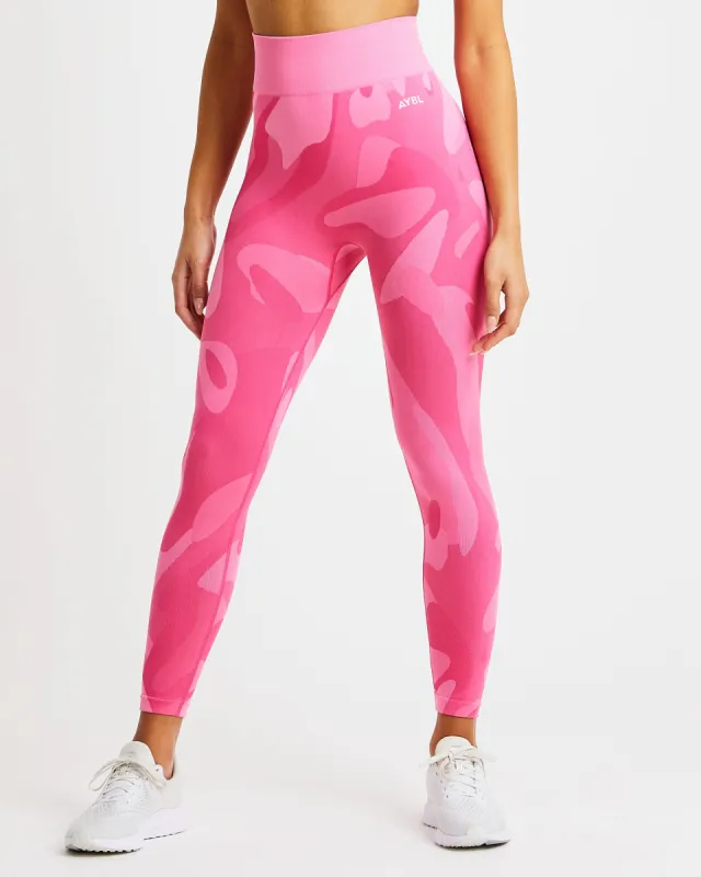 Abstract Seamless Leggings - Hot Pink sold by AYBL