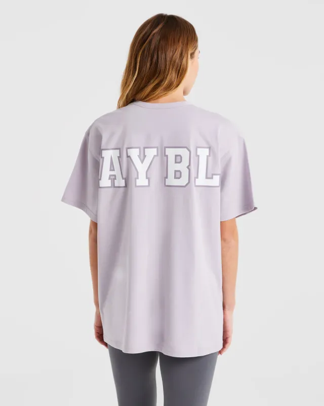 Varsity Statement Oversized T Shirt - Purple sold by AYBL