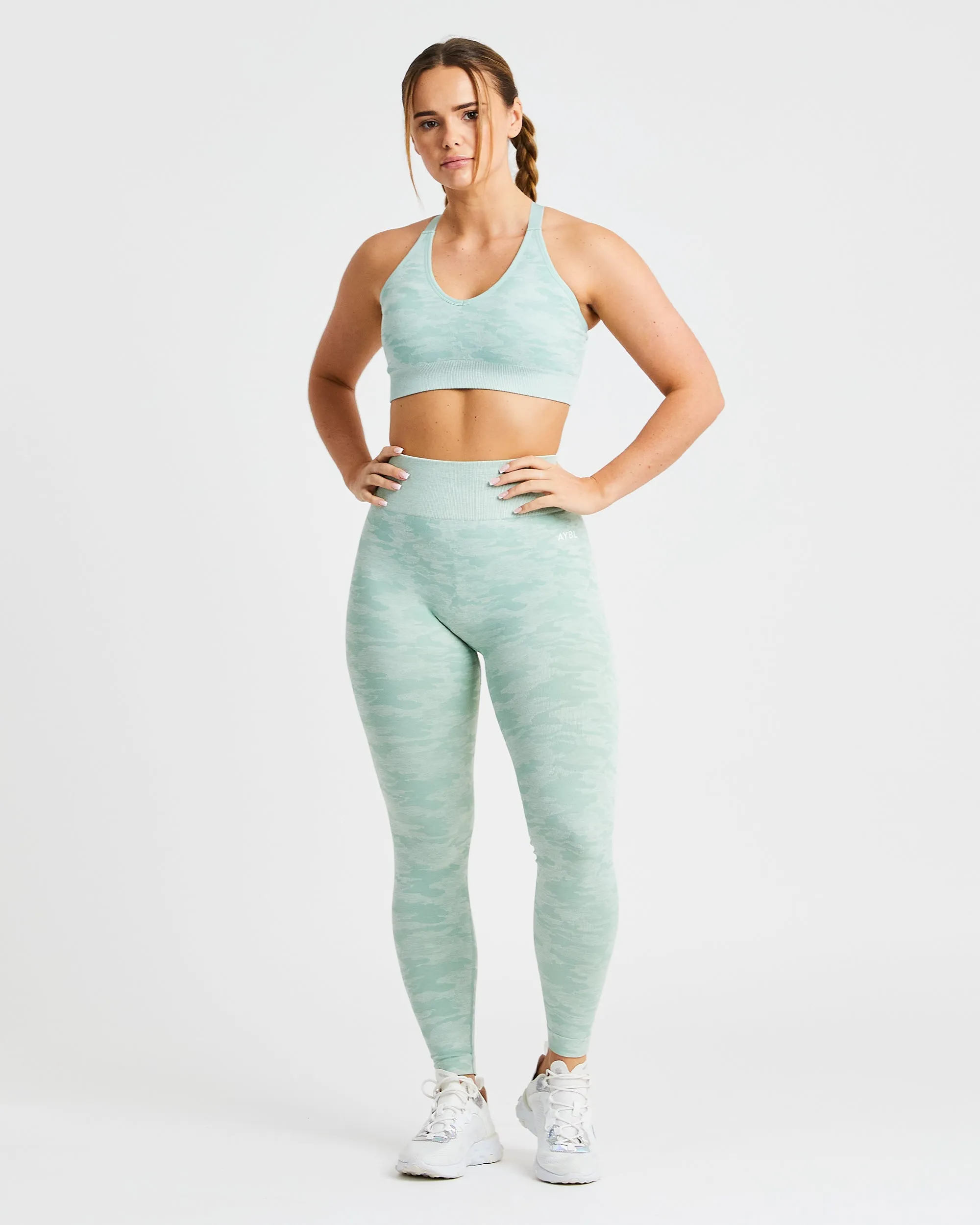 Evolve Camo Seamless Leggings - Green sold by AYBL product image thumbnail 3