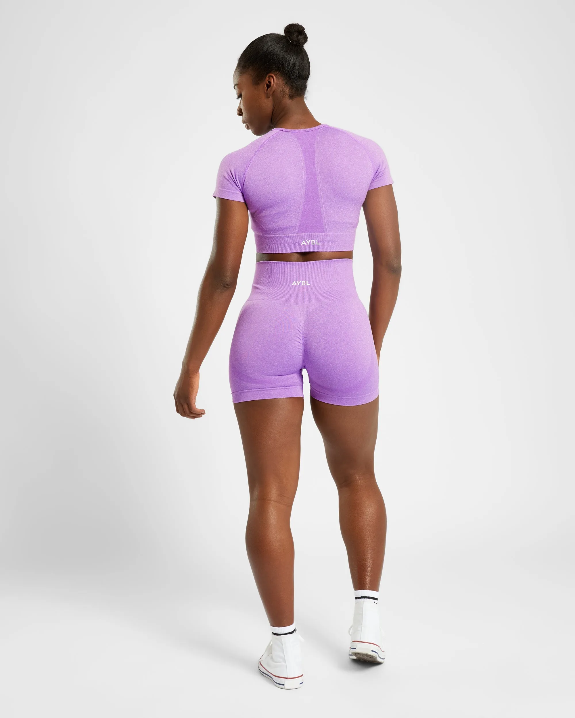 Empower Seamless Crop Top - Purple Marl sold by AYBL product image thumbnail 4