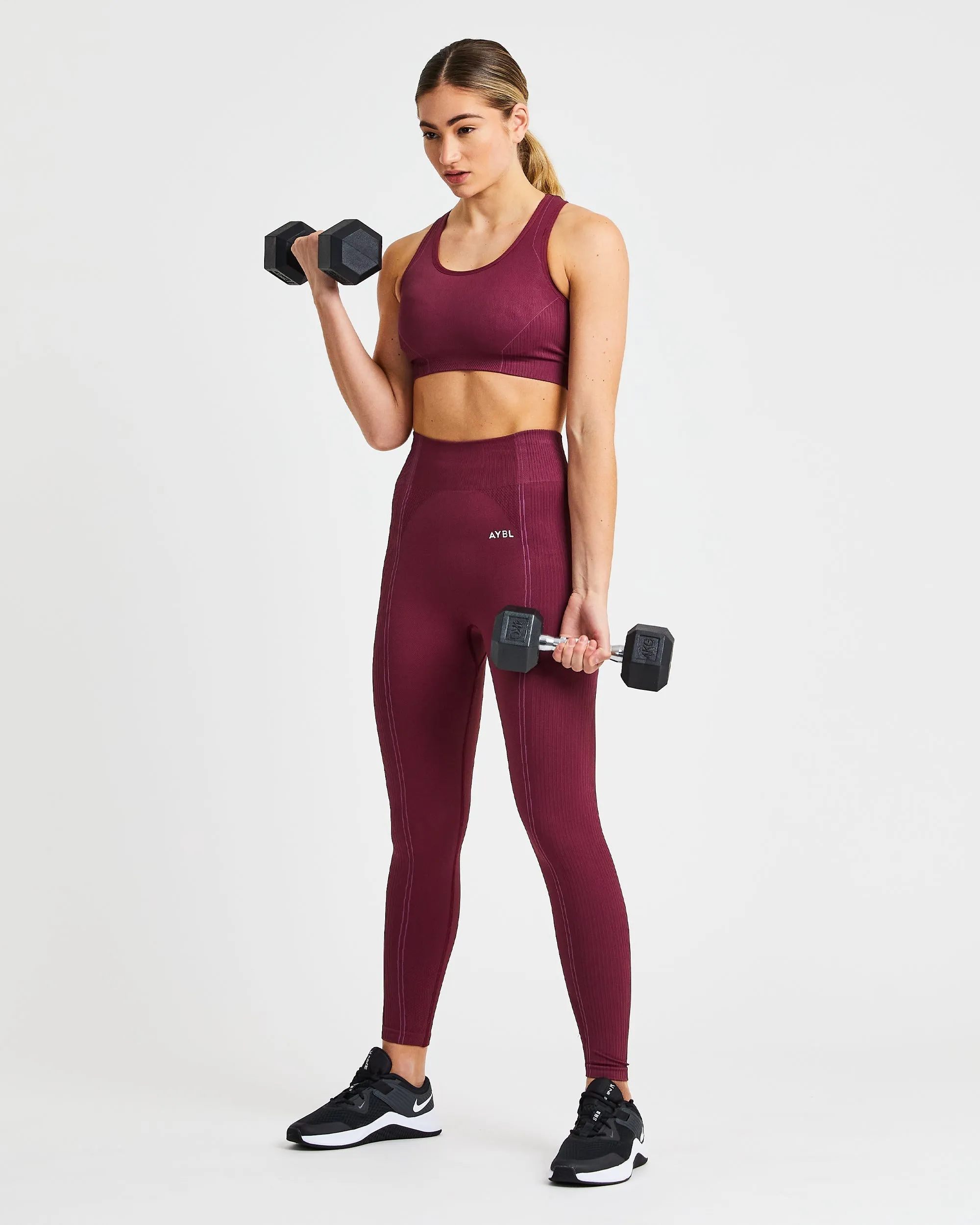 Reflex Seamless Sports Bra - Plum sold by AYBL product image thumbnail 5