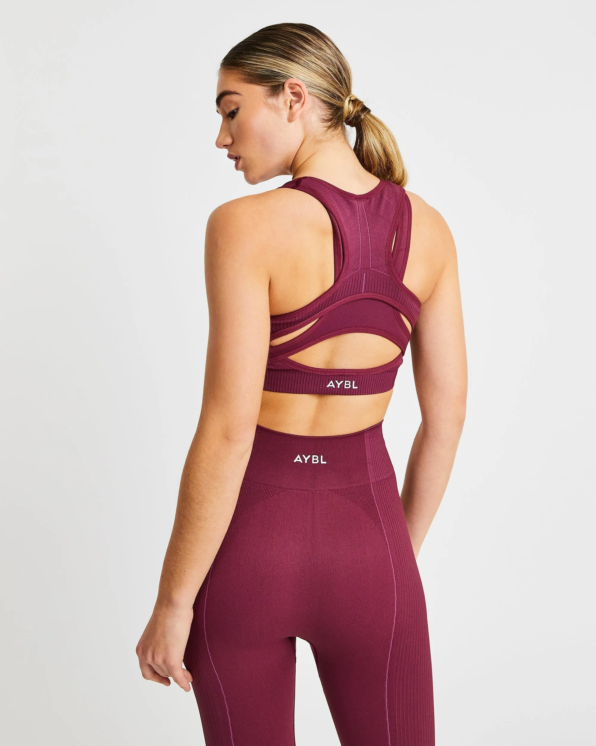 Reflex Seamless Sports Bra - Plum sold by AYBL product image thumbnail 2