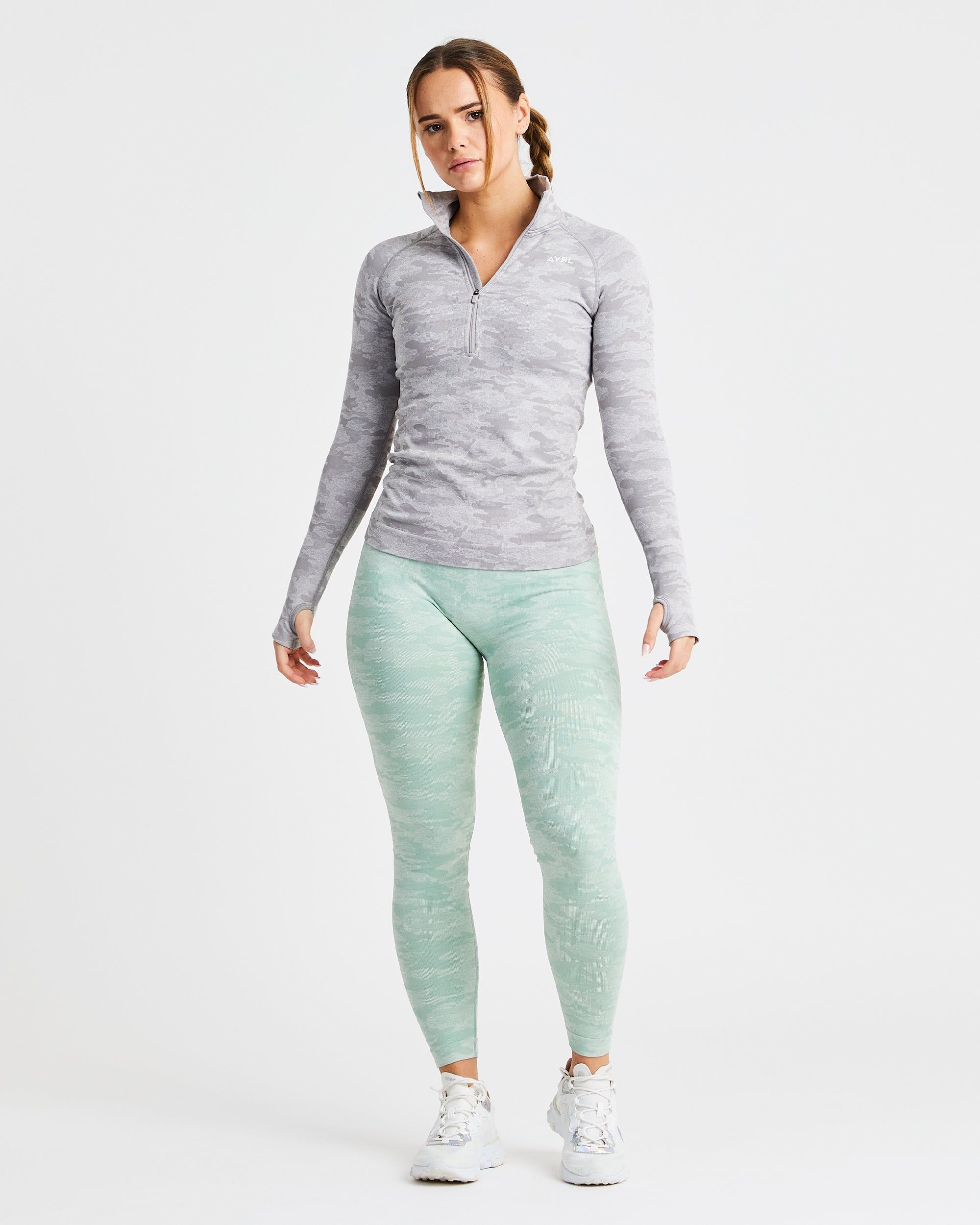 Evolve Camo Seamless 1/2 Zip Pullover - Grey sold by AYBL product image thumbnail 3