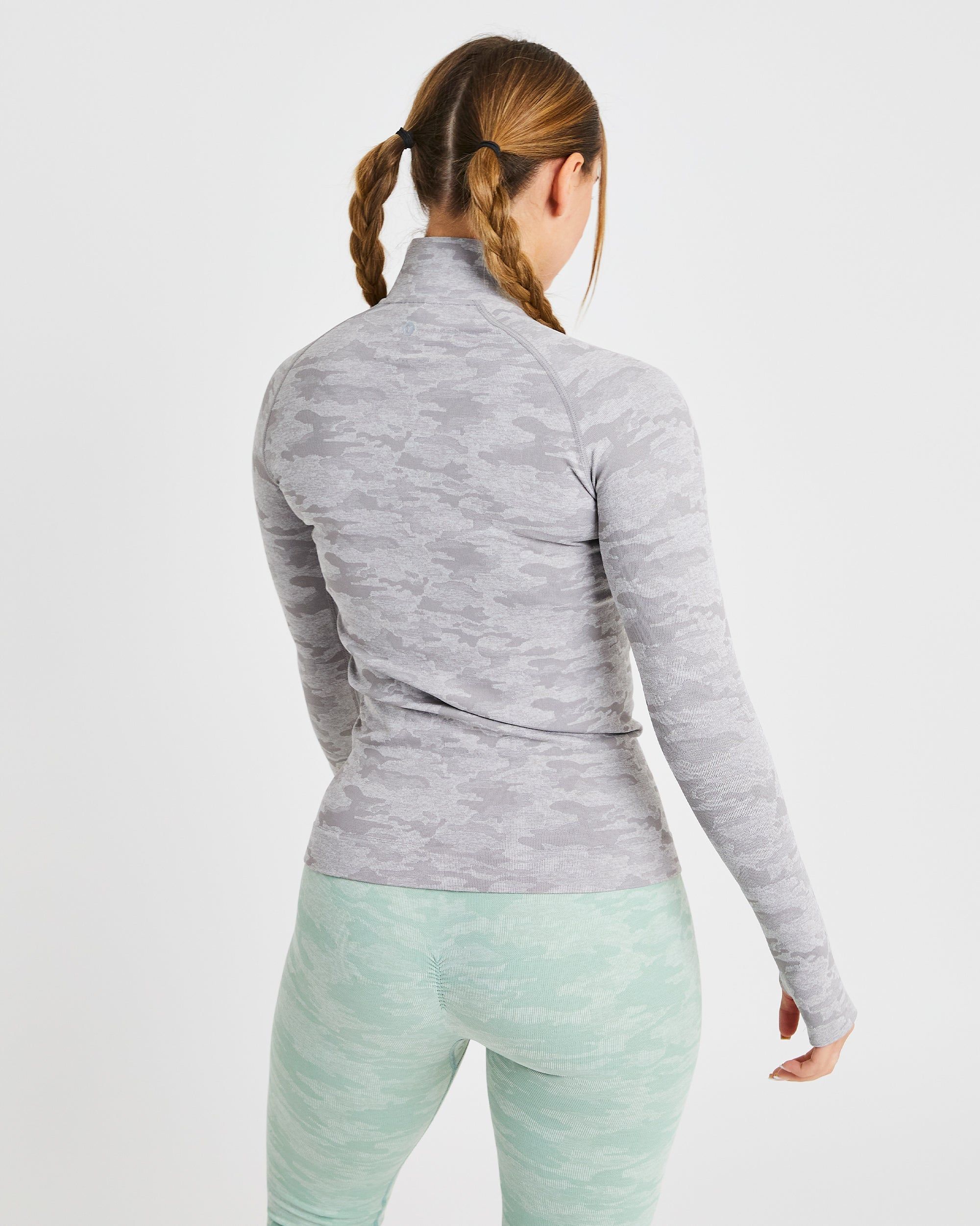 Evolve Camo Seamless 1/2 Zip Pullover - Grey sold by AYBL product image thumbnail 2
