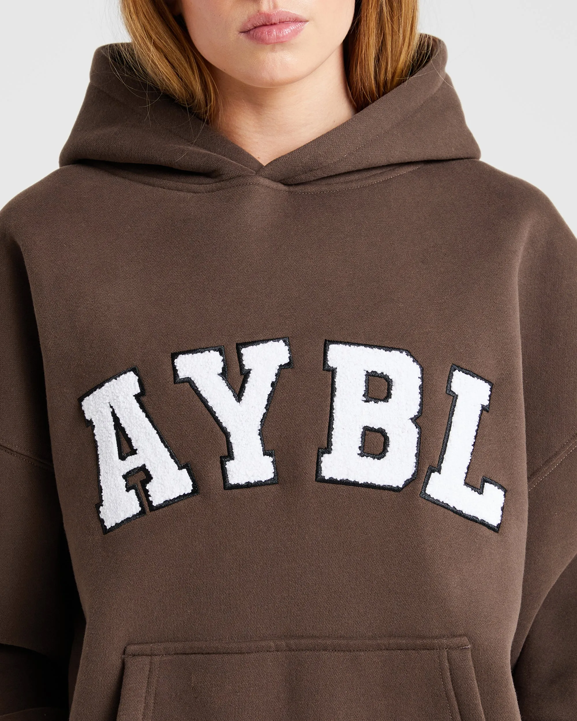 Varsity Oversized Hoodie - Brown sold by AYBL product image thumbnail 5