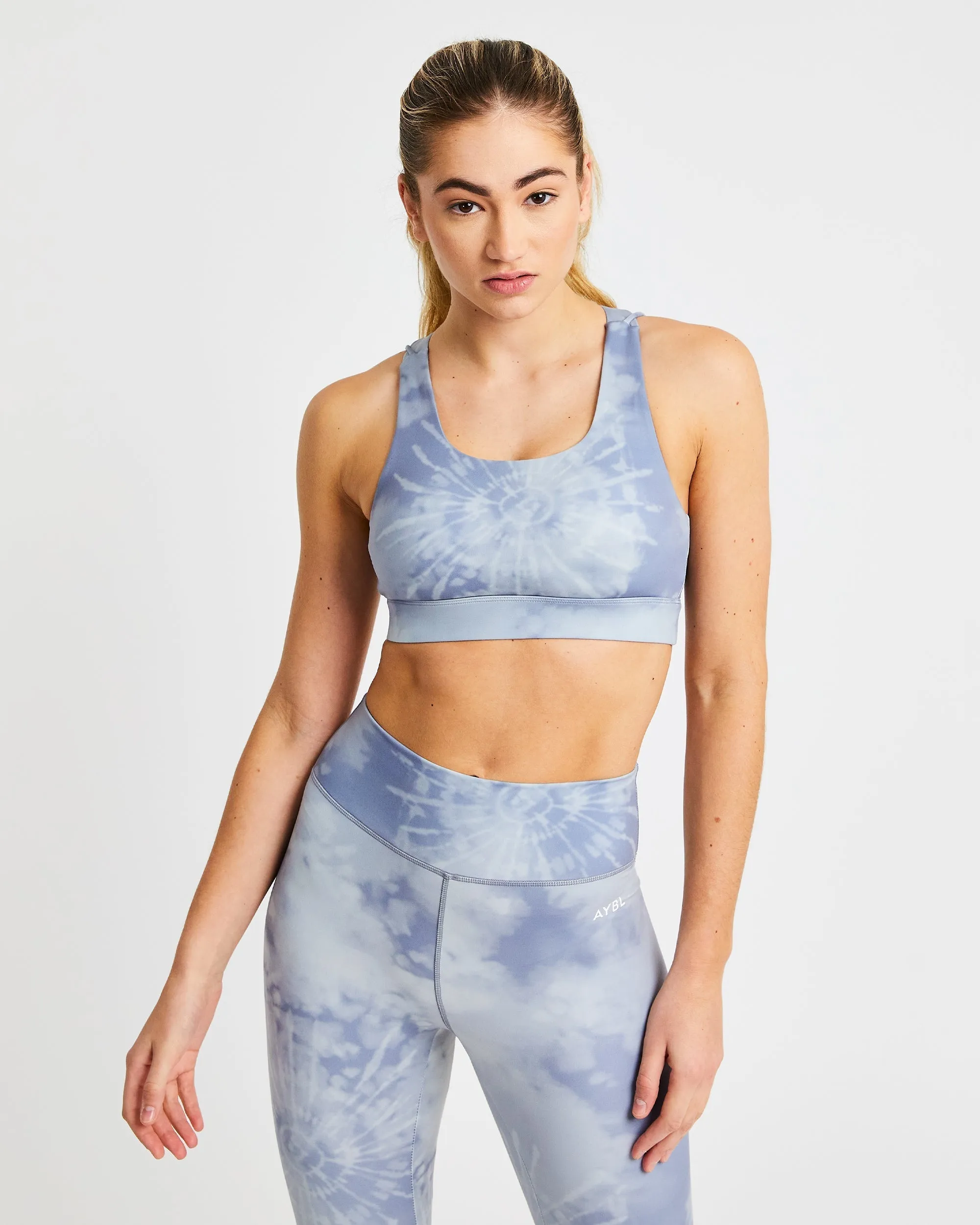Core Sports Bra - Grey Tie Dye sold by AYBL
