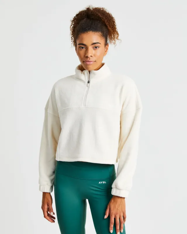 Effortless Oversized Crop Fleece - Cream sold by AYBL