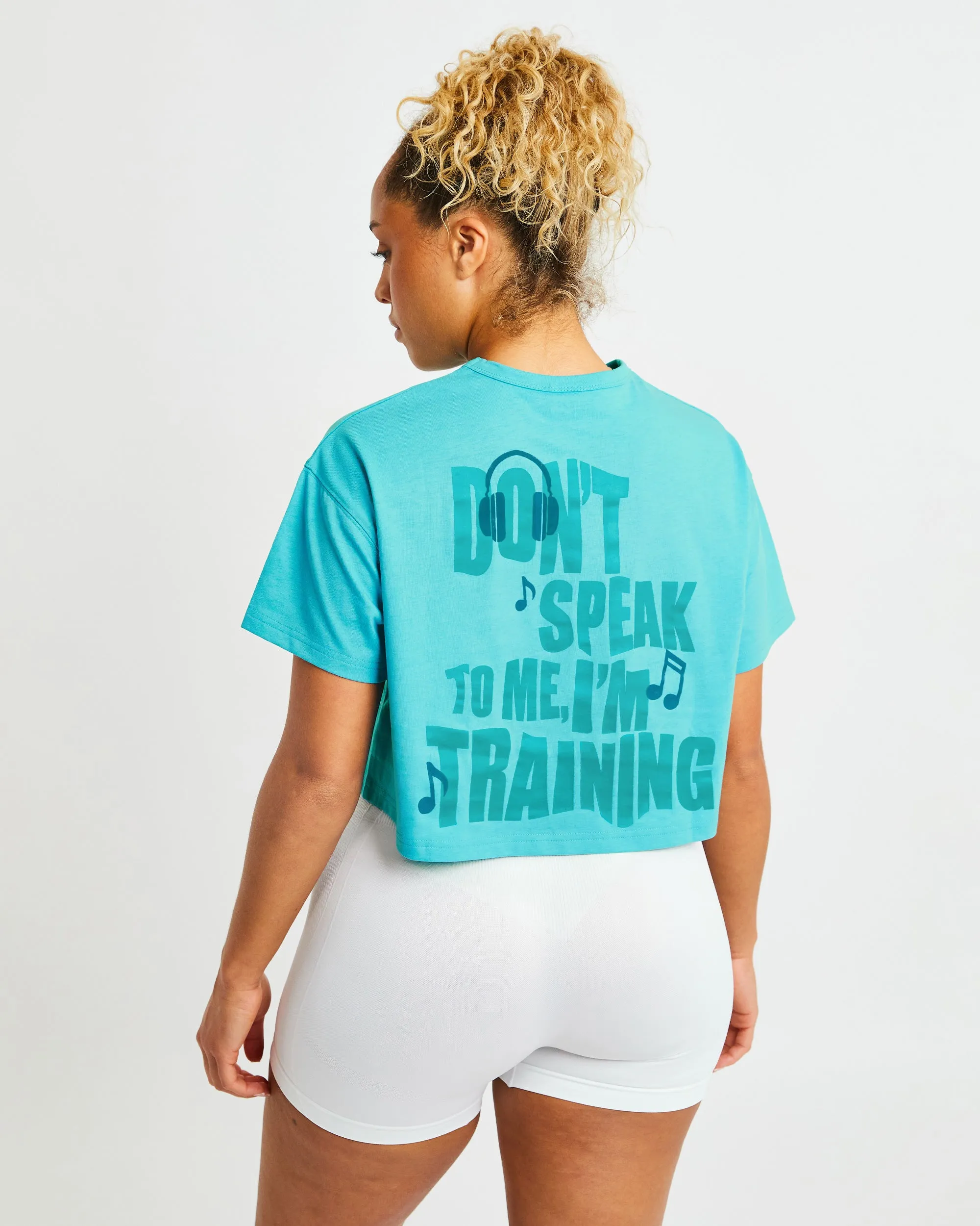 Training Oversized Crop T Shirt - Aqua sold by AYBL