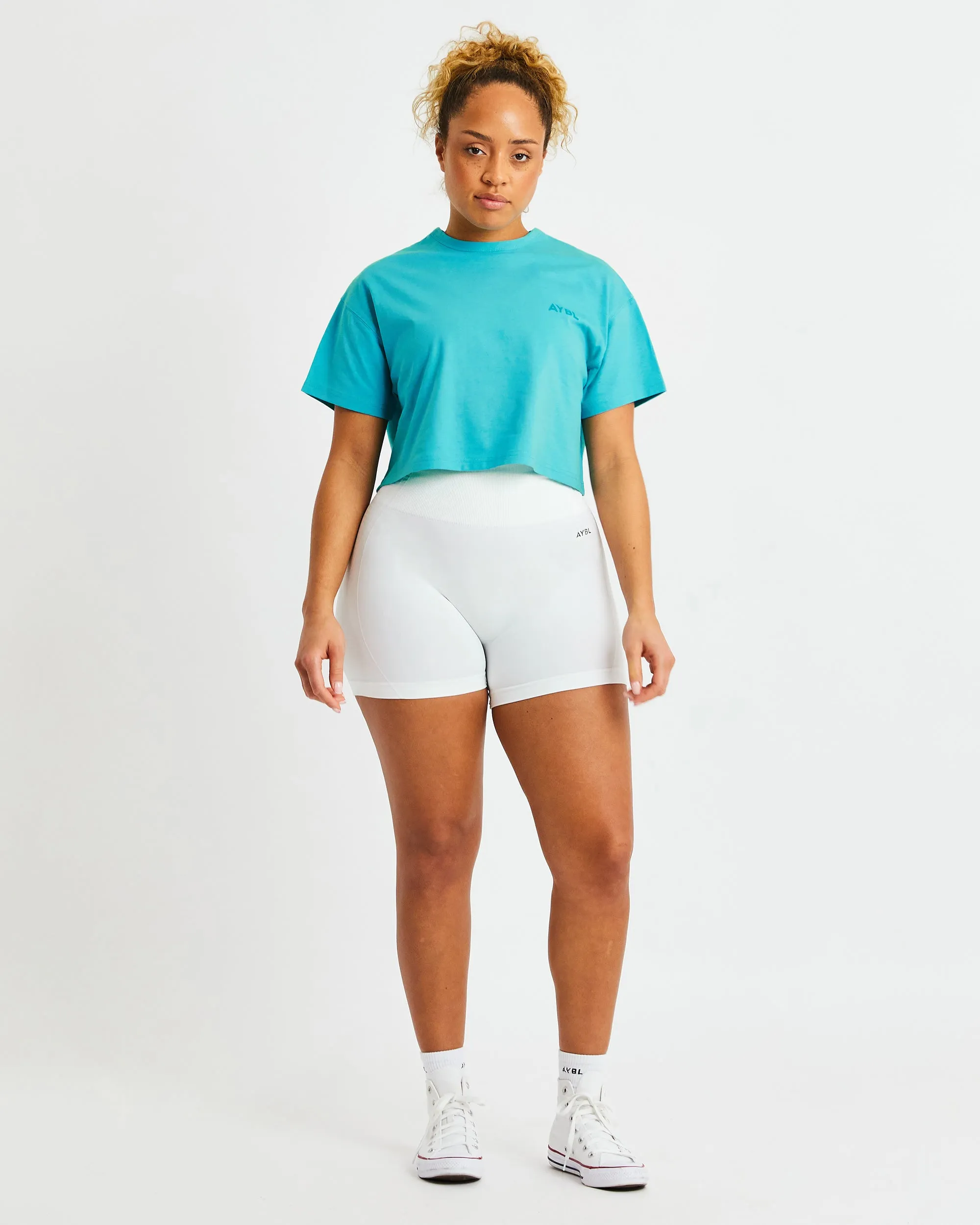 Training Oversized Crop T Shirt - Aqua sold by AYBL product image thumbnail 3