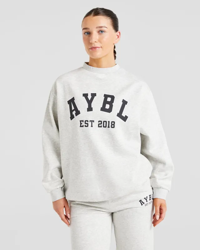 Varsity Graphic Oversized Sweatshirt - Grey Marl sold by AYBL