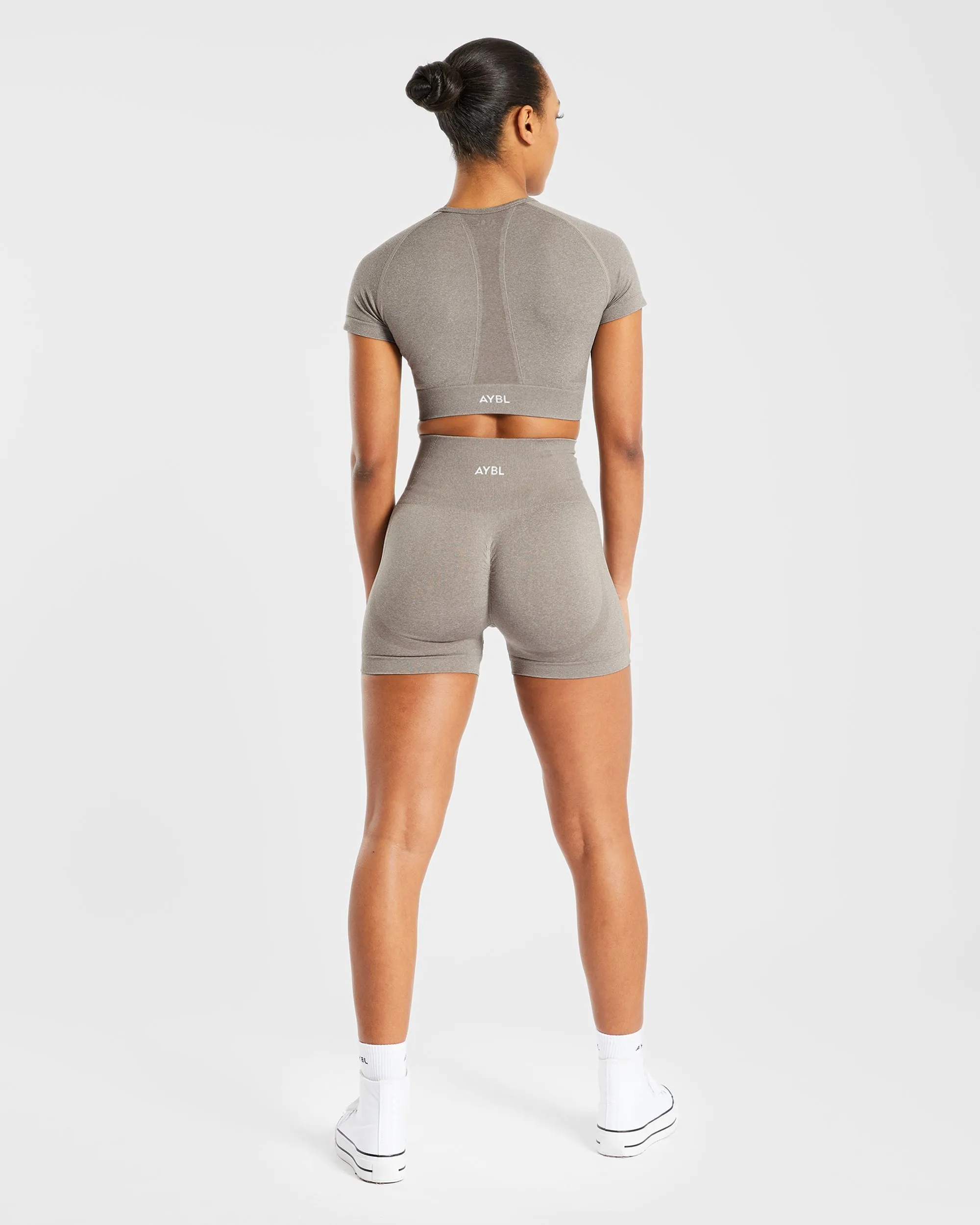 Empower Seamless Crop Top - Taupe Marl sold by AYBL product image thumbnail 4