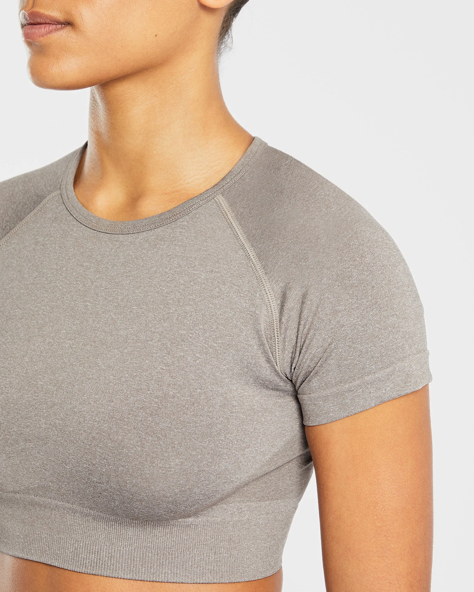 Empower Seamless Crop Top - Taupe Marl sold by AYBL product image thumbnail 5