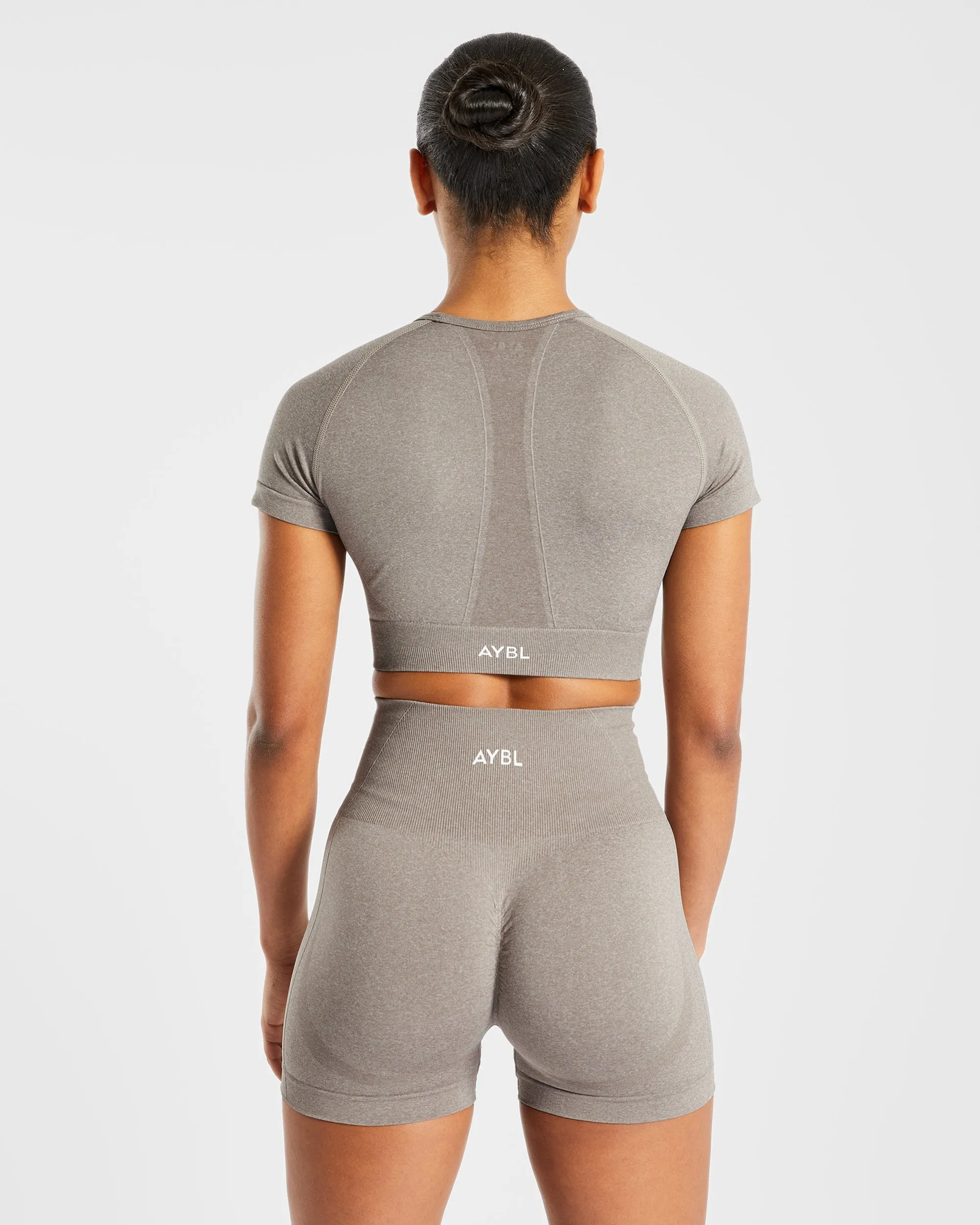 Empower Seamless Crop Top - Taupe Marl sold by AYBL product image thumbnail 2