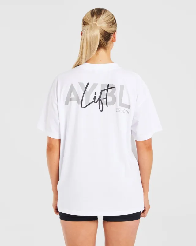 Lift Graphic Oversized T Shirt - White sold by AYBL
