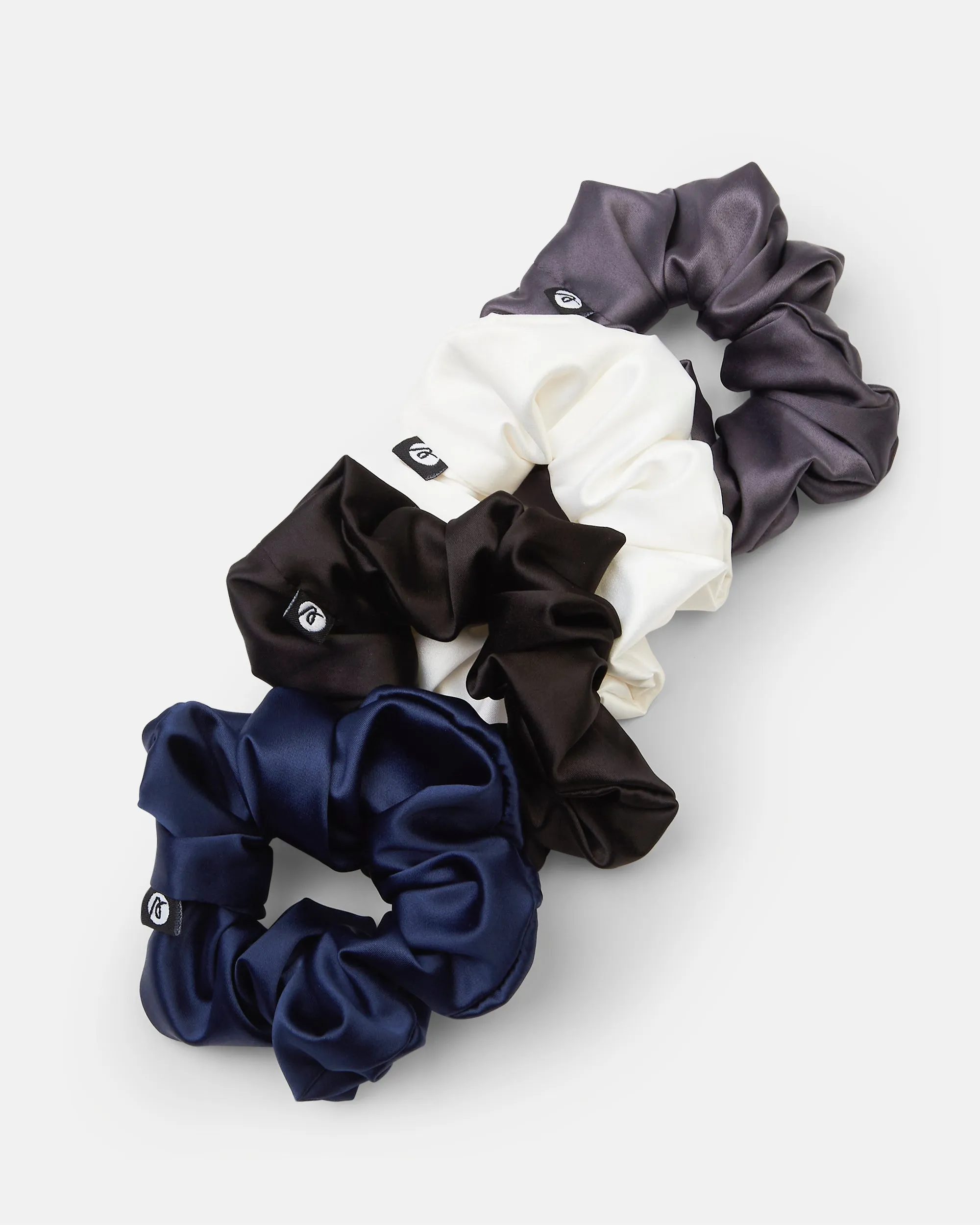 Scrunchie 4 Pack - White/Black/Charcoal/Navy sold by AYBL