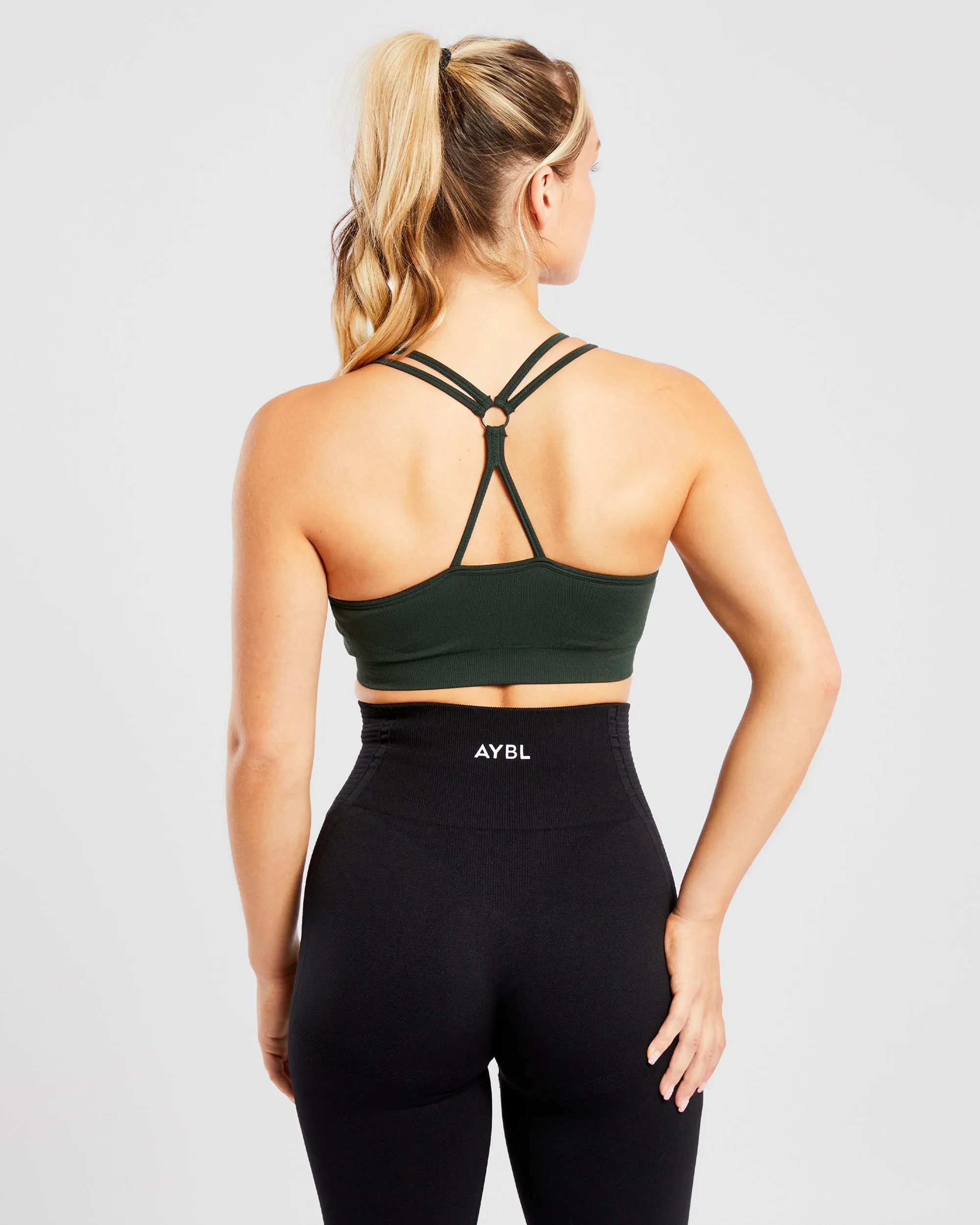 Essential Seamless Ruched Sports Bra - Dark Forest sold by AYBL product image thumbnail 2
