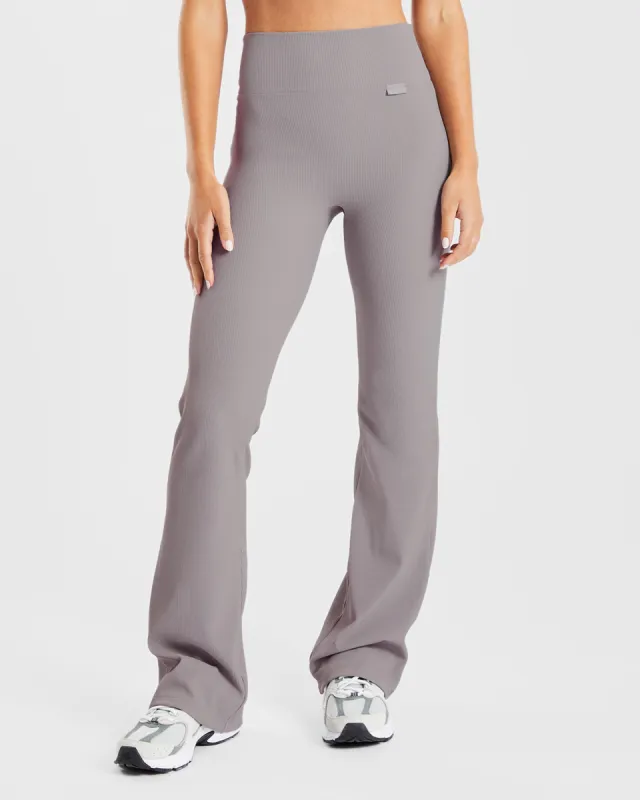 Sculpt Ribbed Flared Leggings - Fog Grey sold by AYBL